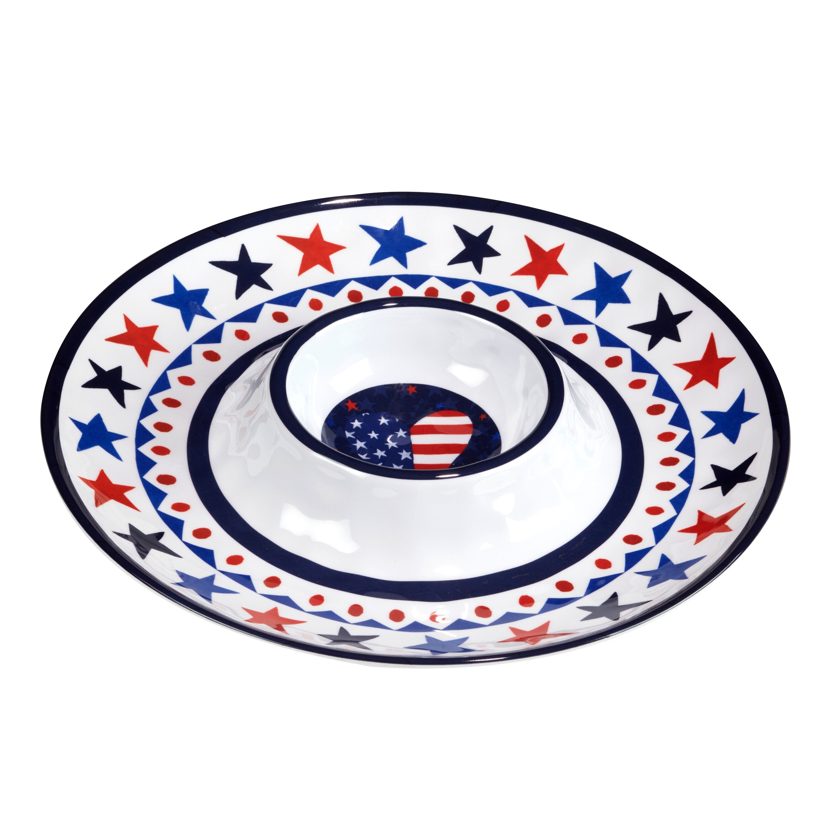 Certified International  Stars & Stripes 3-Piece Melamine Hostess/Serving Set