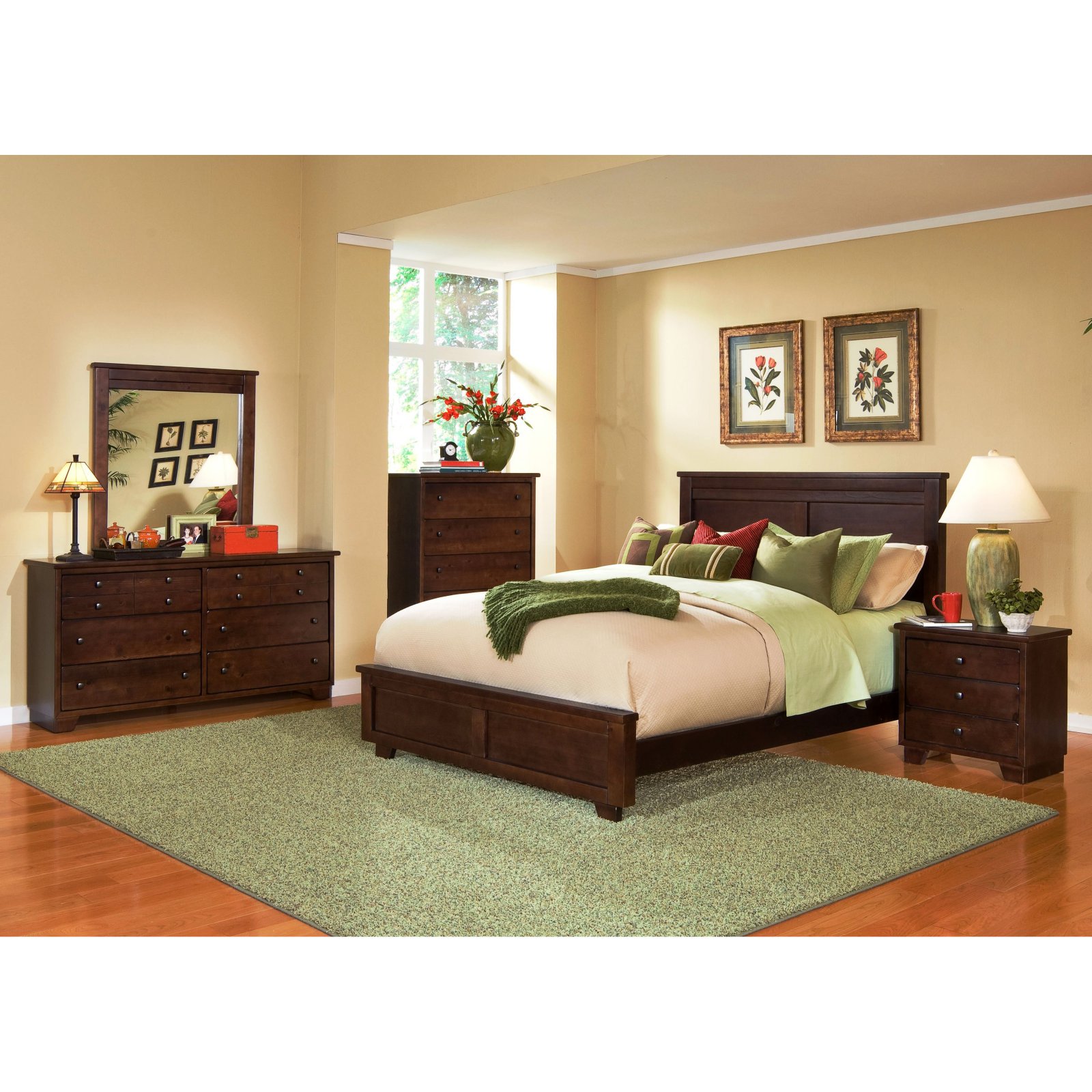 Progressive Furniture Diego King Wood Panel Headboard in Cinnamon Pine
