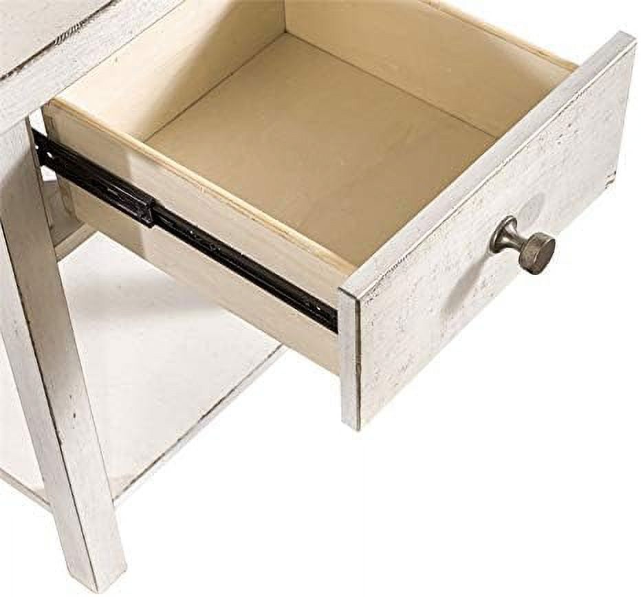 RUNFAYBIU Modern Farmhouse White Drawer Chair
