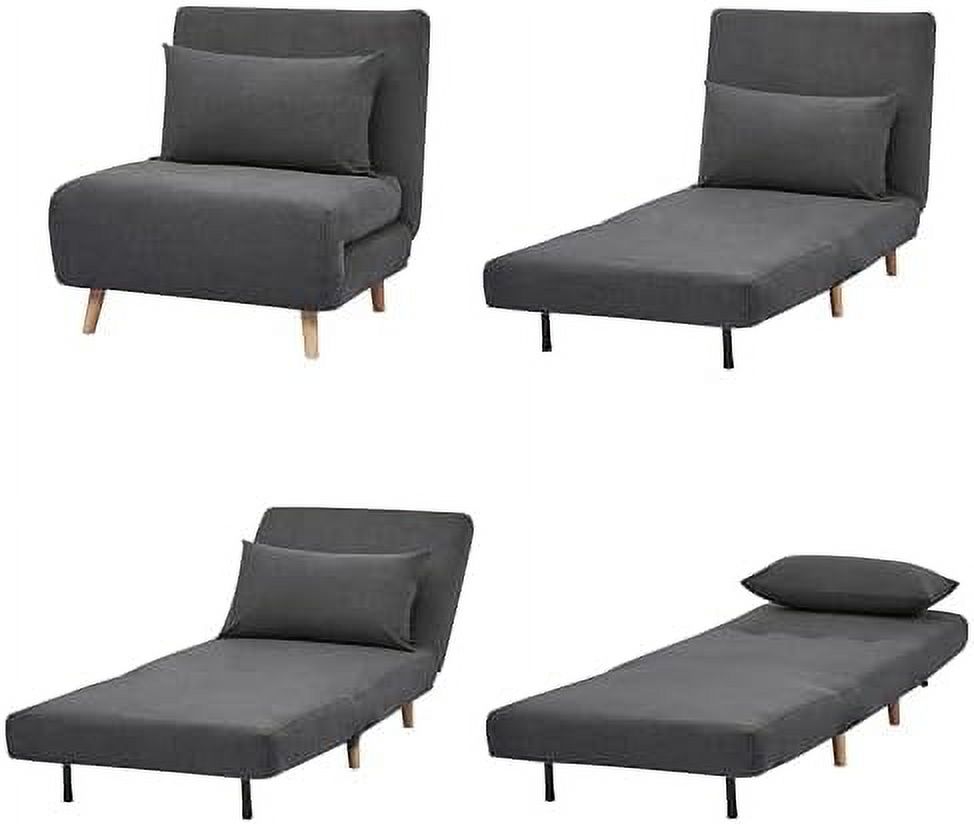 RUNFAYBIU Artdeco Home Tustin Convertible Sleeper Chair \u2013 3 in 1 chair bed  Compact  Design  32-Inch (Charcoal)