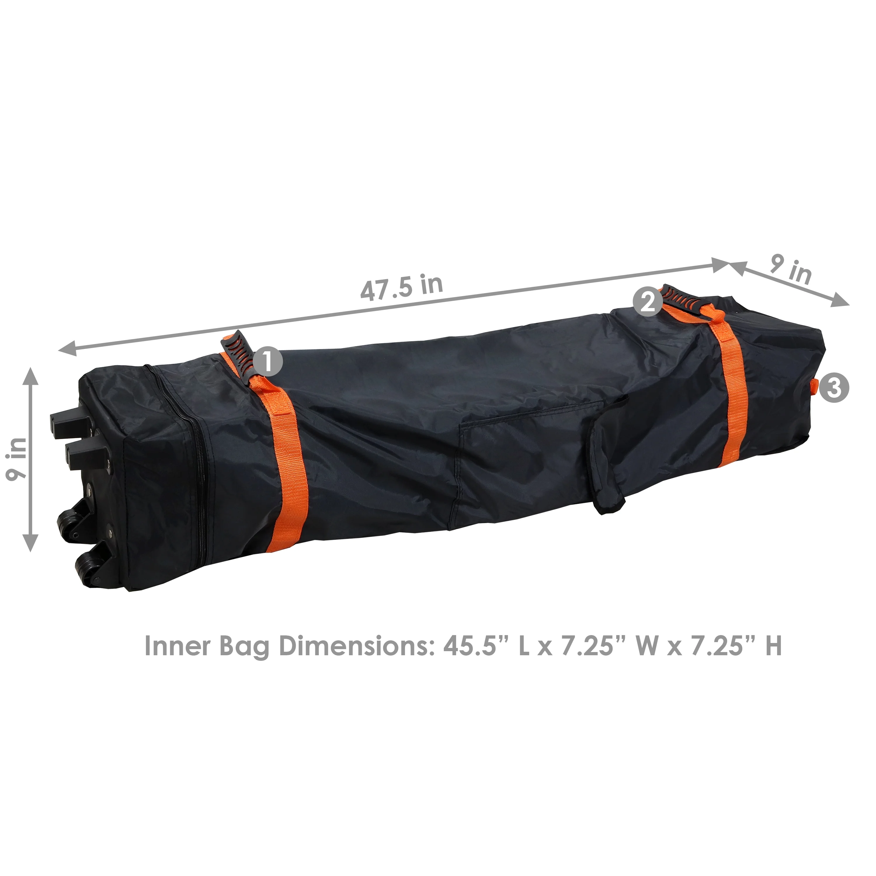Sunnydaze Premium Polyester Pop-Up Canopy Rolling Carrying Bag - Black - 10' x 10'
