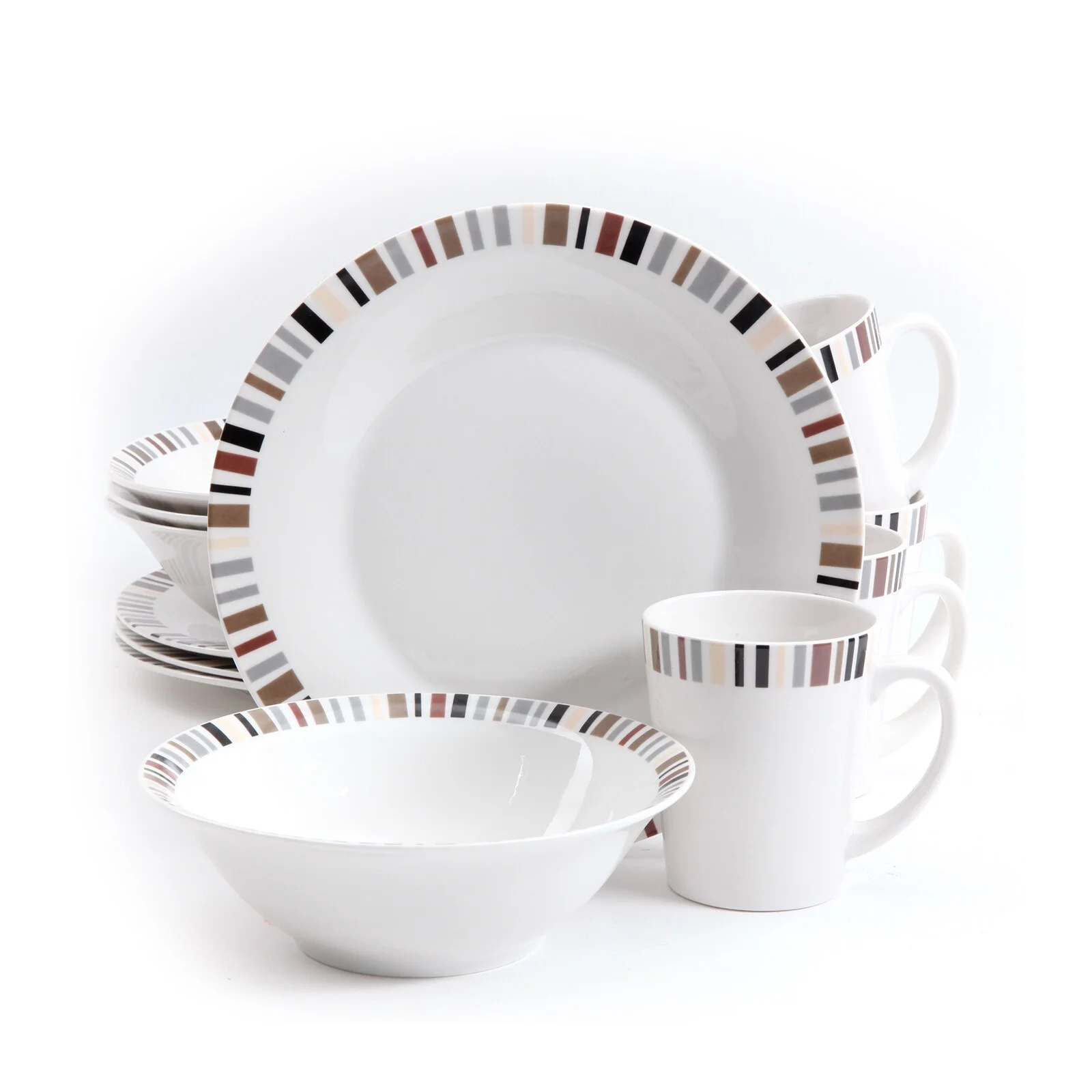 Gibson 12 Piece Lanvale Fine Ceramic Dinnerware Set For 4