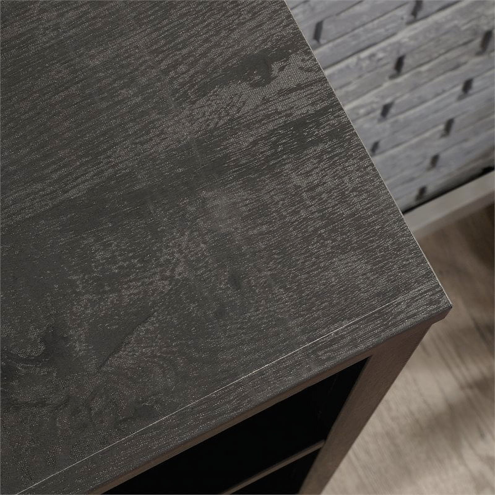 Pemberly Row Engineered Wood 5-Shelf Bookcase in Raven Oak