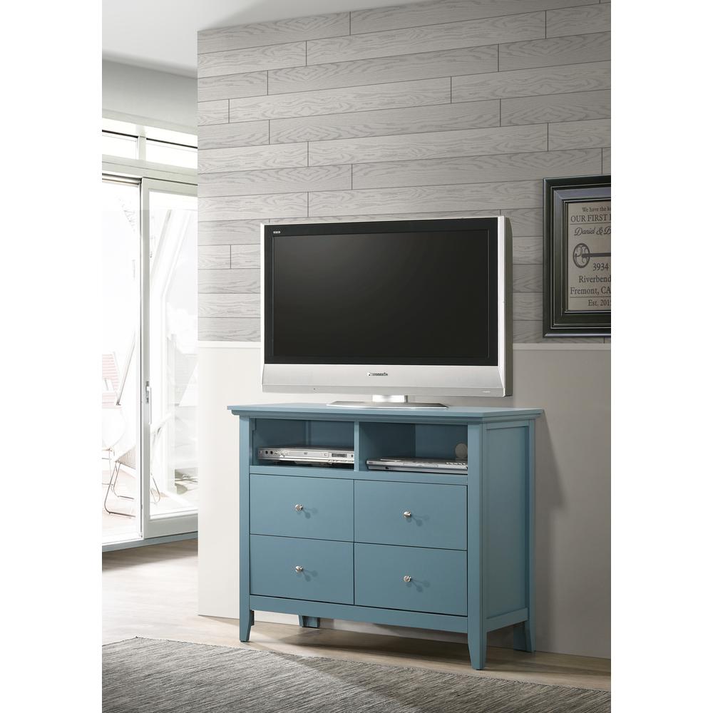 Passion Furniture Hammond Teal 4 Drawer Chest of Drawers (42 in L. X 18 in W. X 36 in H.)
