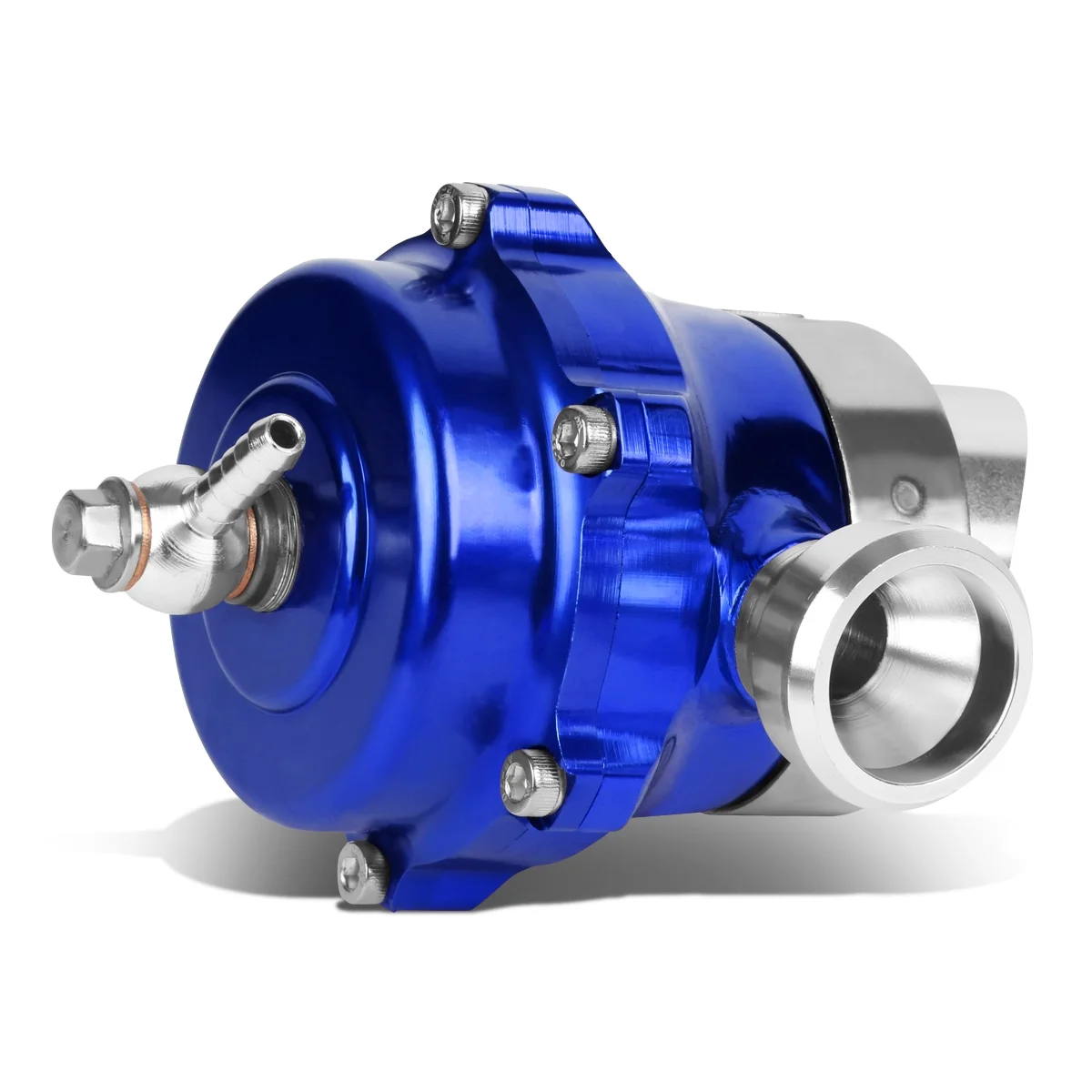 Universal Aluminum 50mm Turbo 35psi Boost Blow Off Valve+Trumpet+Flange+V-band Clamp (Blue)