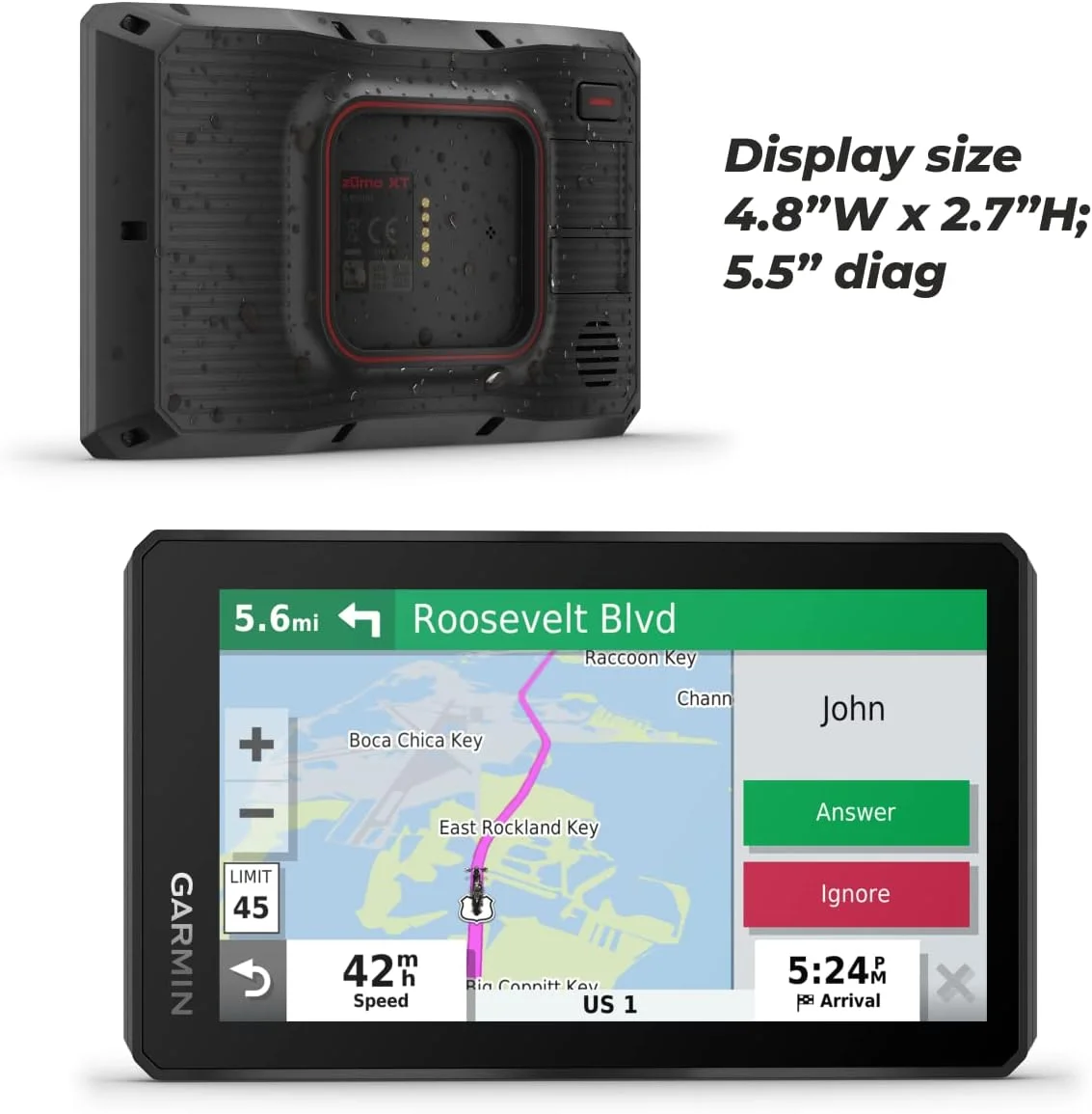 Garmin Zumo XT, All-Terrain Motorcycle GPS Navigation 5.5-in with Power Pack