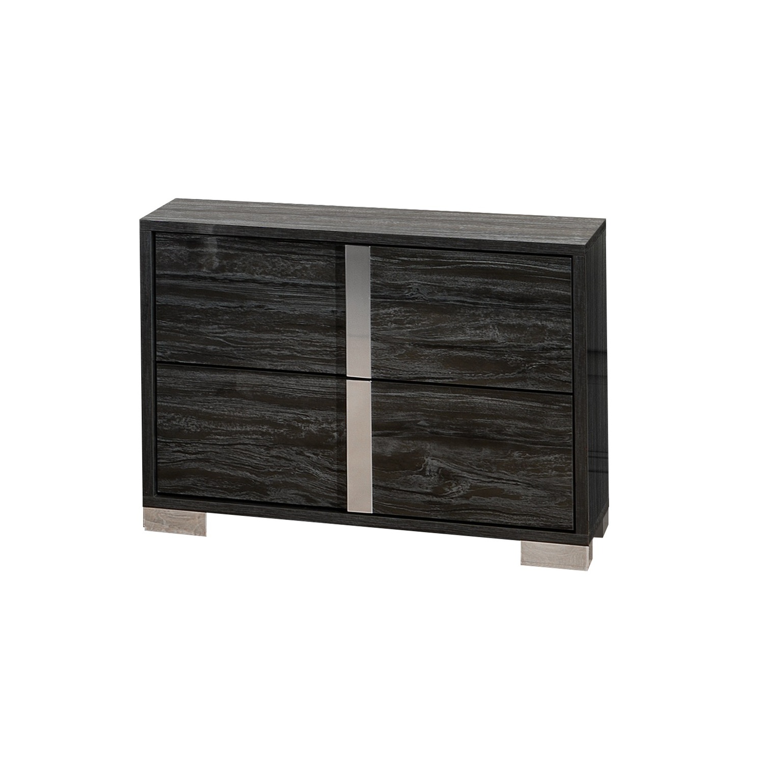 J&M Furniture Alice Glossy Gray Queen Bed