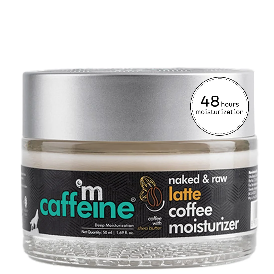 mCaffeine Latte Coffee Face Moisturizer for Dry Skin | Deep Moisturization for Women & Men with Ceramide & Shea Butter | Non-Sticky Face Cream with 48 Hrs Moisturization (50ml)