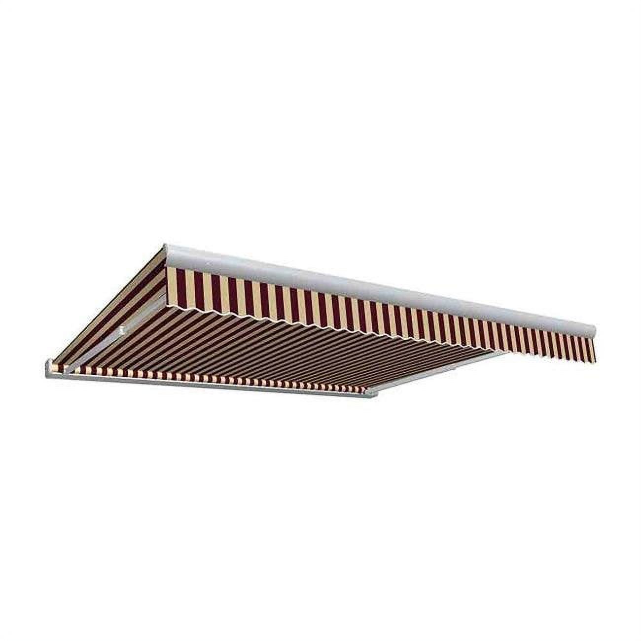 8 ft. Key West Full Cassette Left Motorized Retractable Awning, Burgundy & Tan - 78 in.