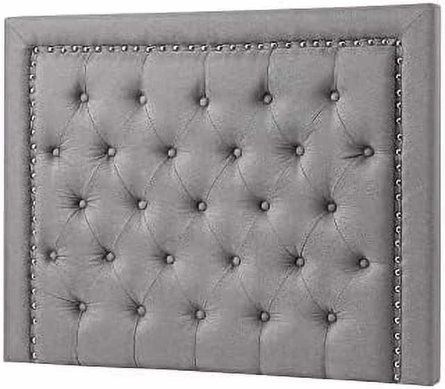 HBBOOMLIFE Tavira Allure® College Dorm Headboard - Tufted  - Linen Gray