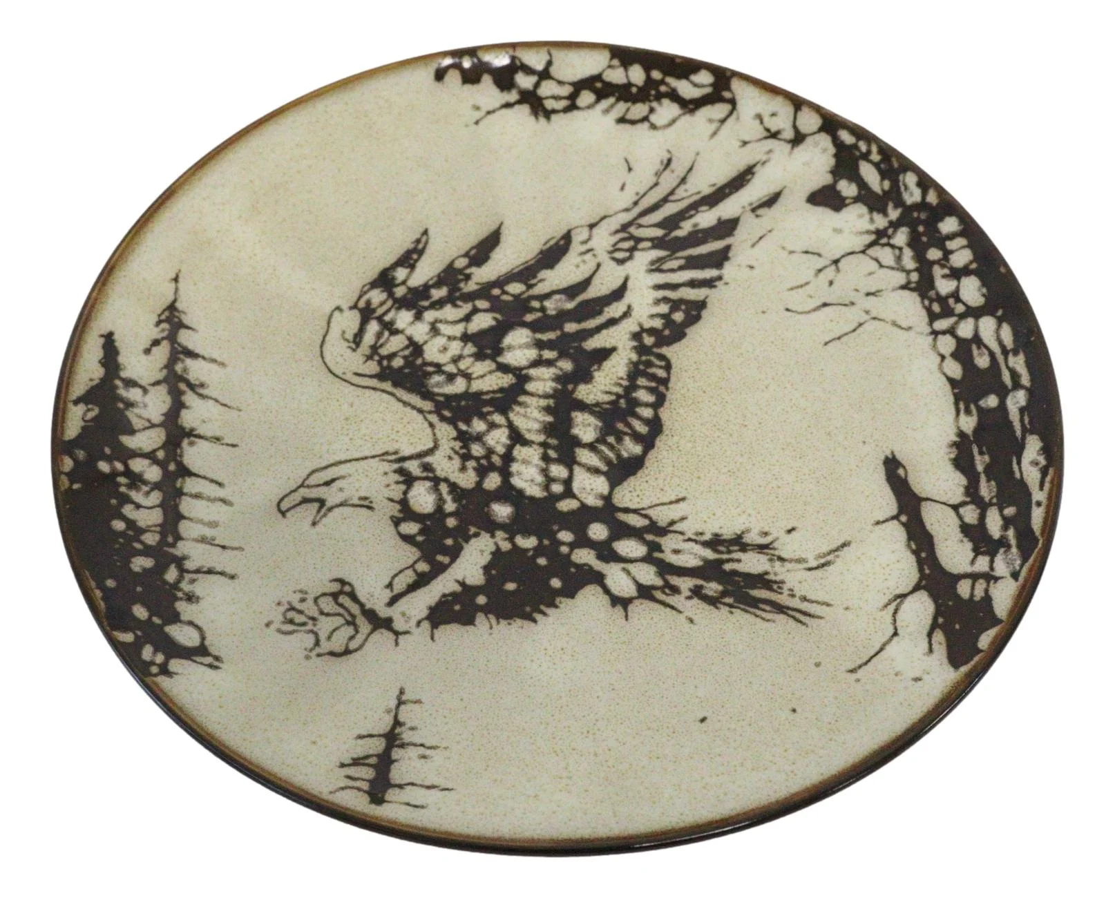 Pack Of 2 Rustic Western Swooping Bald Eagle Salad Appetizer Plates 8.75