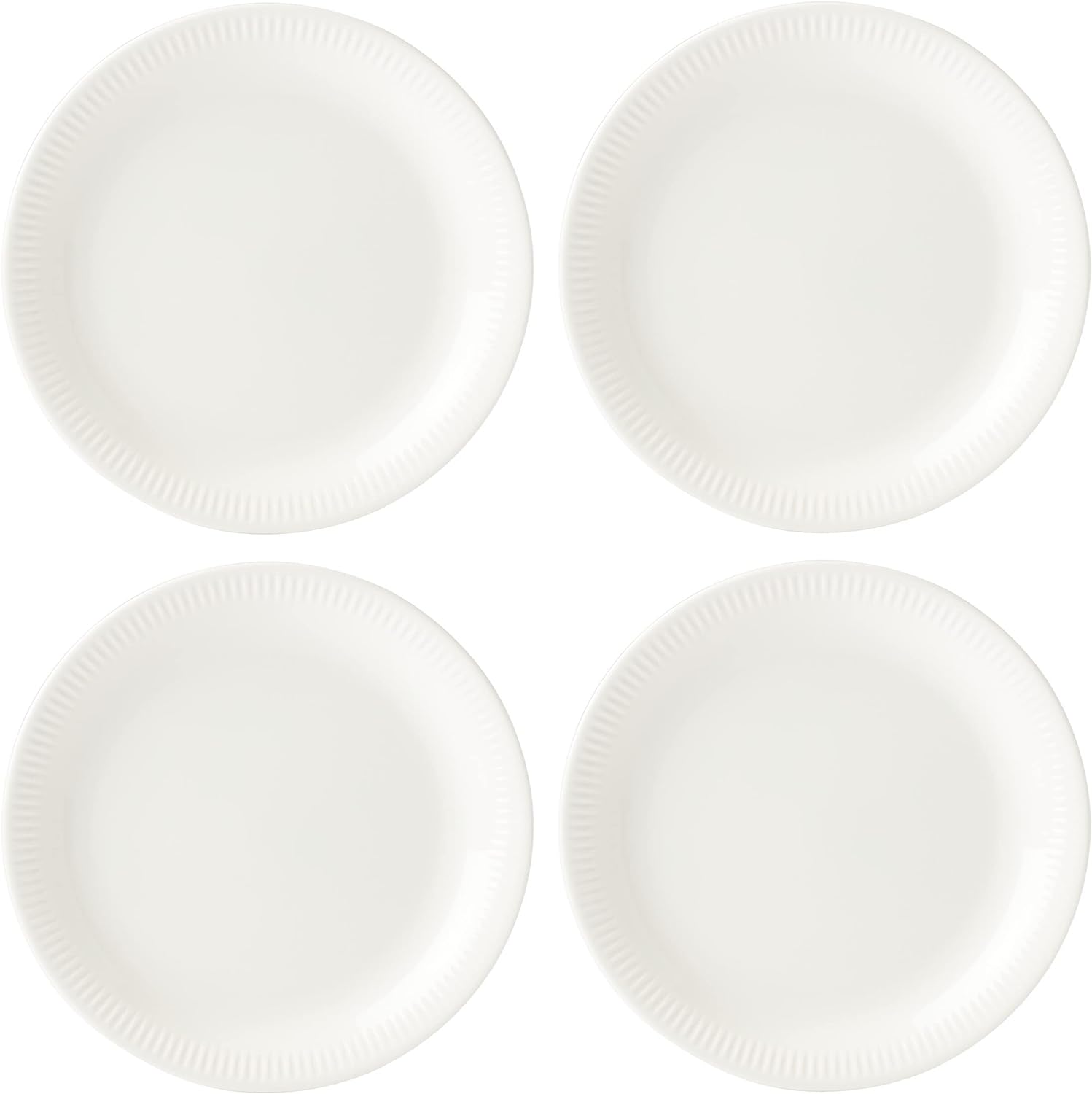 White Profile Porcelain 4-Piece Dinner Plate Set, 6.75 LB