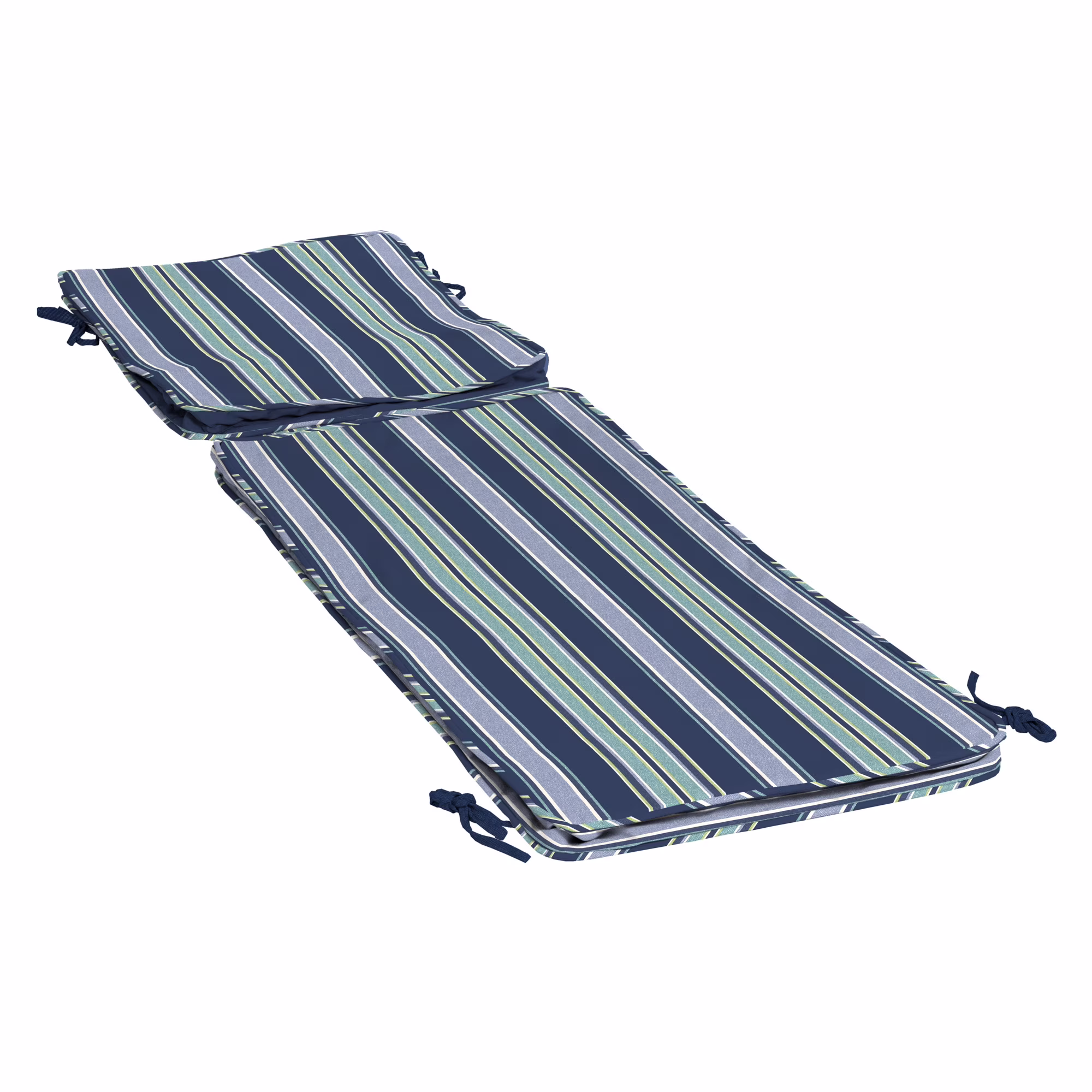 Arden Selections ProFoam 72 x 21 in Outdoor Chaise Cushion Cover, Sapphire Aurora Blue Stripe
