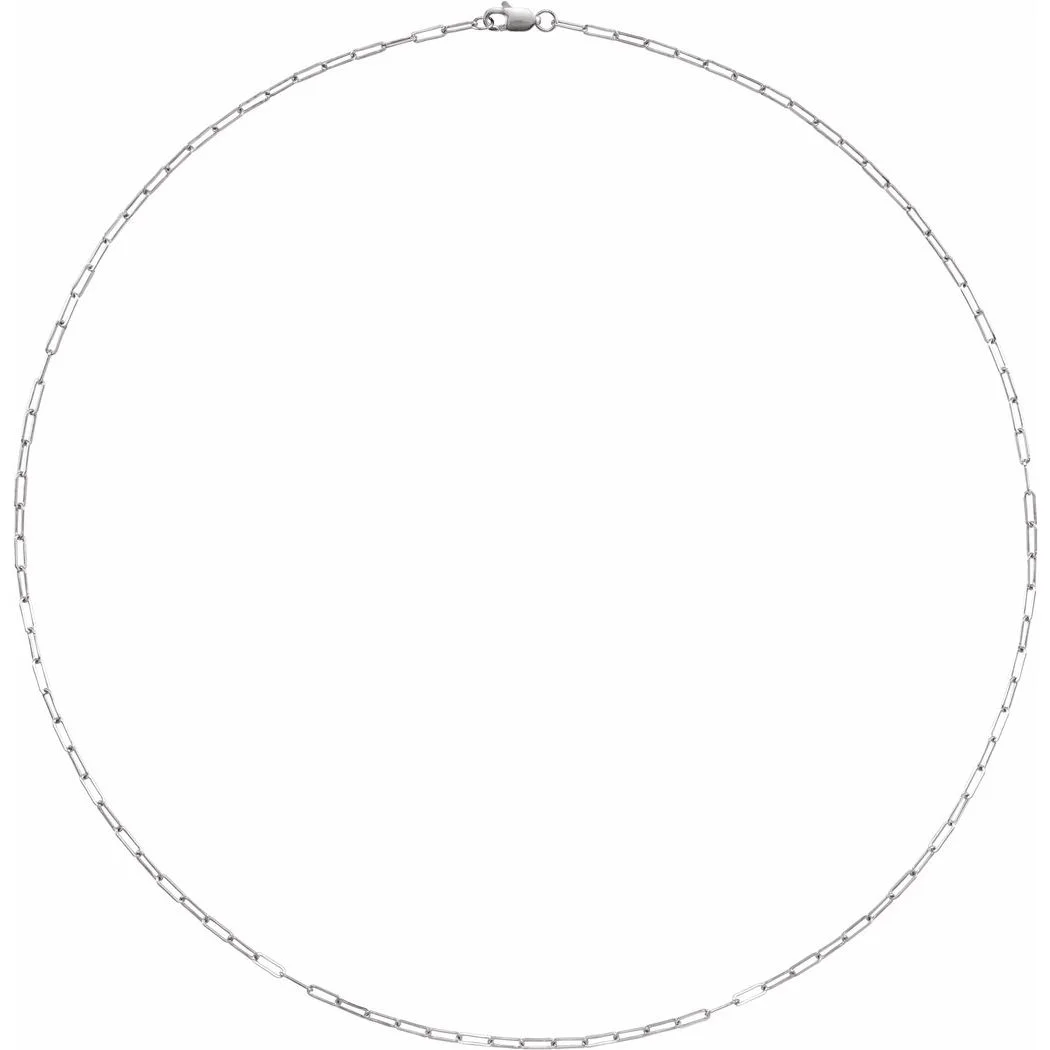 925 Sterling Silver 1.95mm Elongated Flat Link 20 Inch Chain Jewelry Gifts for Women - 2.6 Grams