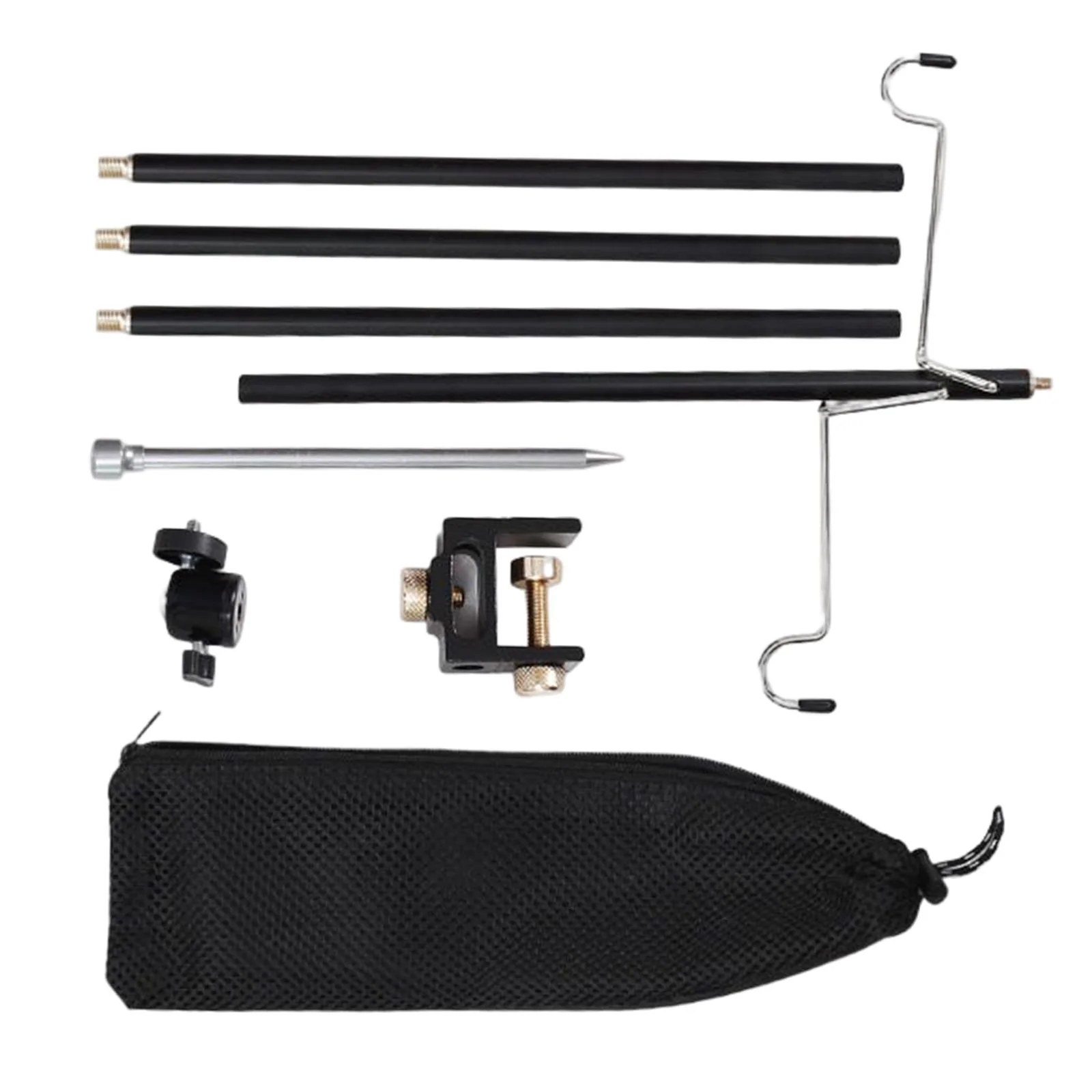 Outdoor Camping Light Stand Hook Lamp Holder Aluminum Alloy Foldable Camping Light Pole Lightweight Triangular Shelf Style B