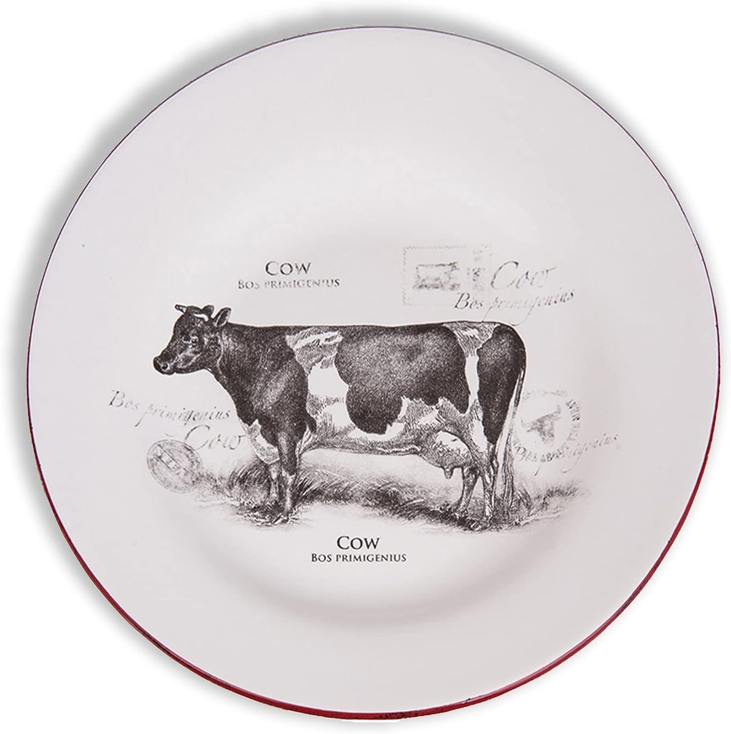Cow 8 Inch White Salad Plate Set Of 4 Farmhouse Decor Decoration Salad Plate Set Of 4 White