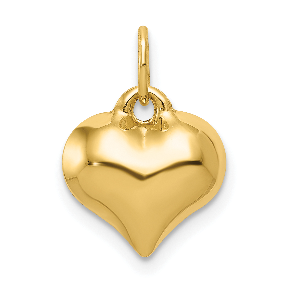 Saris and Things 10K Yellow Gold Polished 3-D Heart Pendant