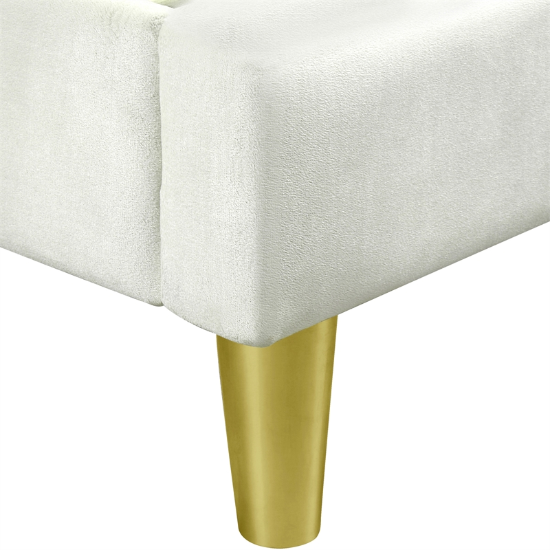 Furniture of America Harper Fabric Upholstered Queen Bed in Beige