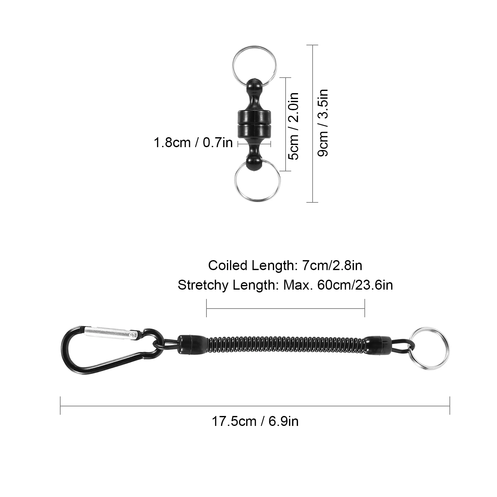 Lixada Coil Lanyard,Carabiner Clip Net Coil Coil Carabiner Clip 6pcs Coil Carabiner Clip Net Net