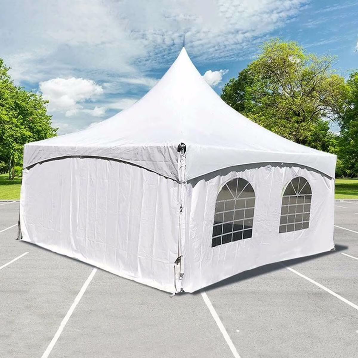 TentandTable High Peak Frame Outdoor Canopy Tent with Sidewalls, White, 20 ft x 20 ft