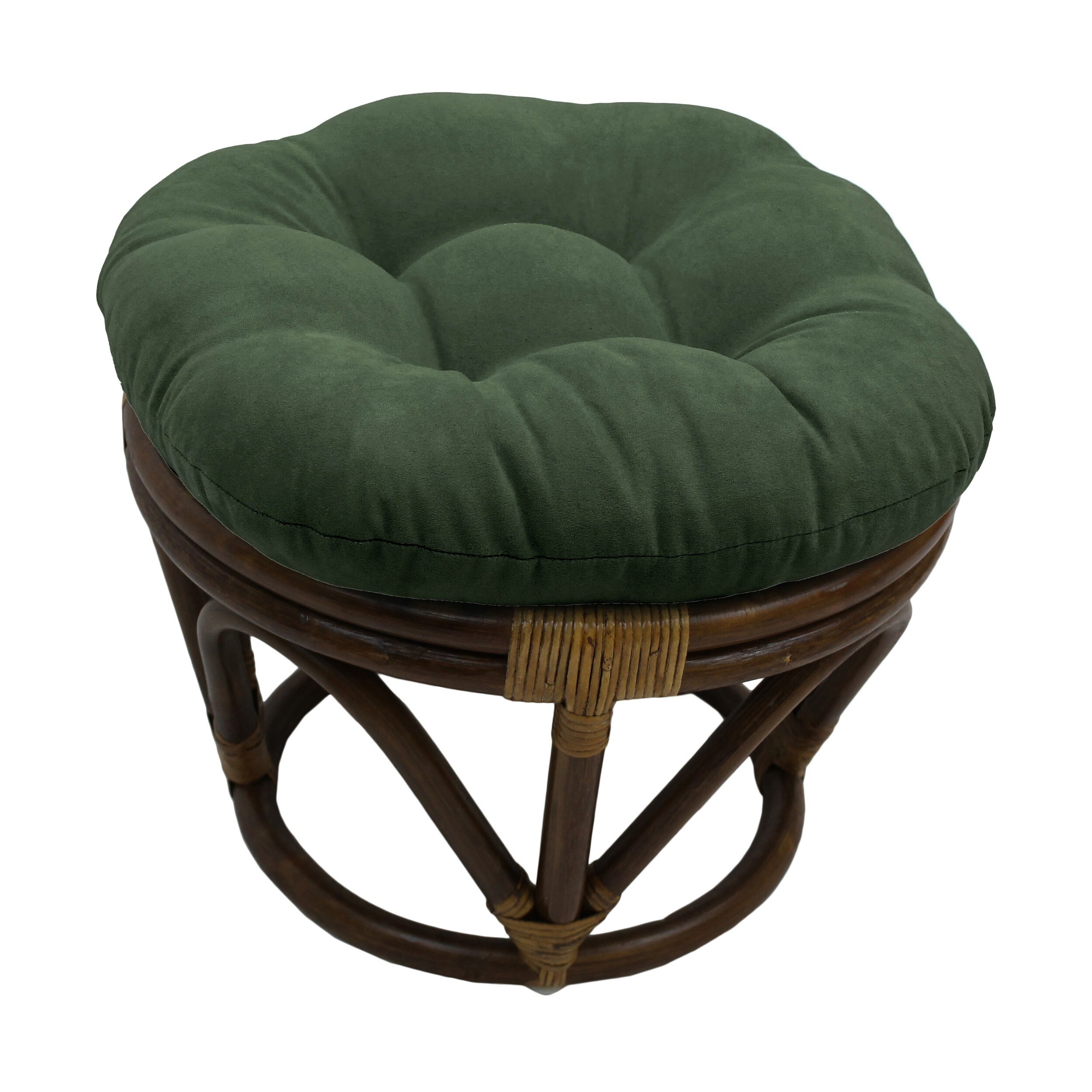 International Caravan  Bali Papasan Footstool with Microsuede Cushion