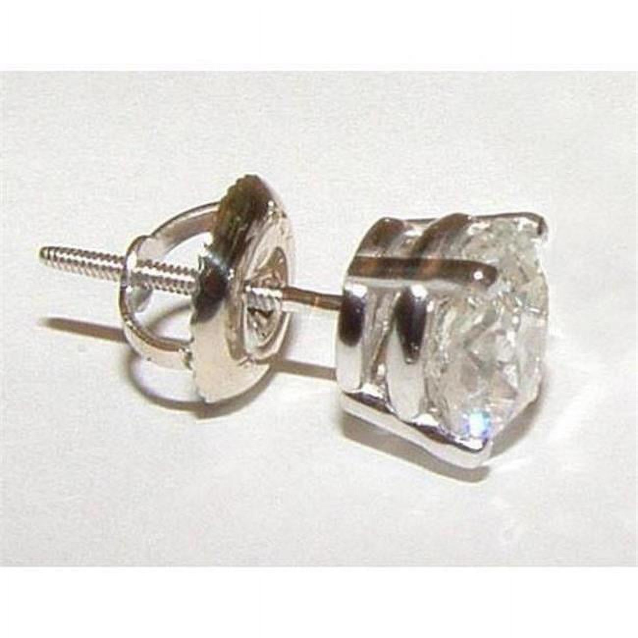 Harry Chad Enterprises 51165 Single 1.50 CT Diamond Mens Stud Earring, White Gold