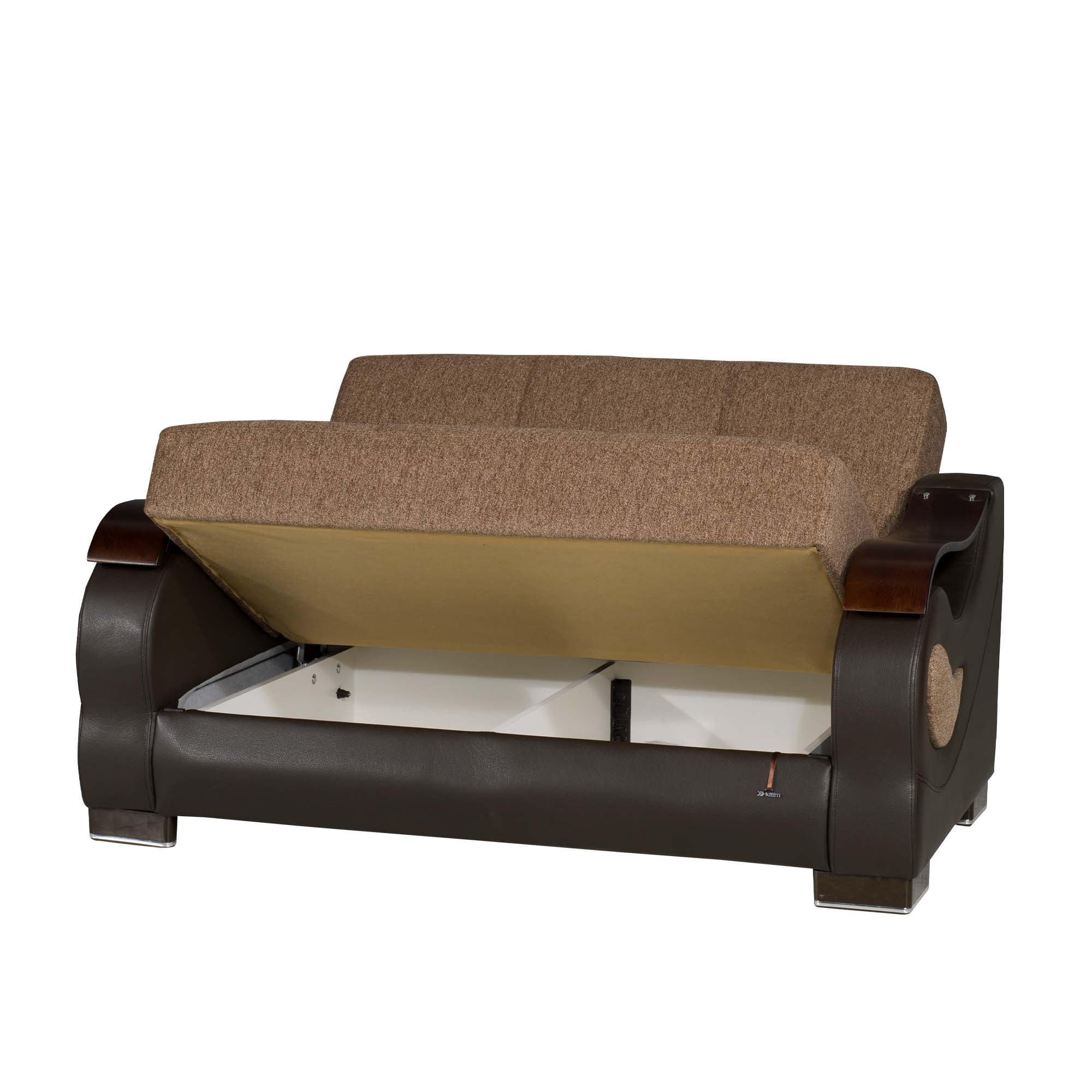 Ottomanson Metropolis Sleeper Loveseat, Brown Chenille