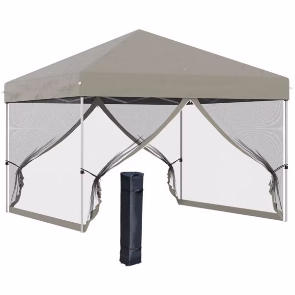 Beige Pop-Up Canopy Tent - Stay Cool & Protected