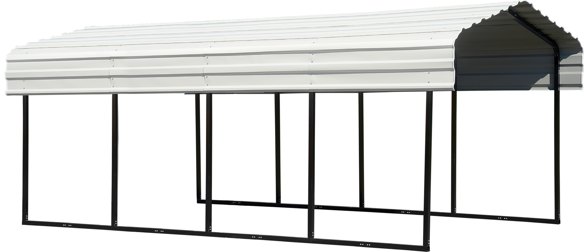 Arrow Galvanized Steel Carport, 10 x 20 x 7 ft, Black/Eggshell