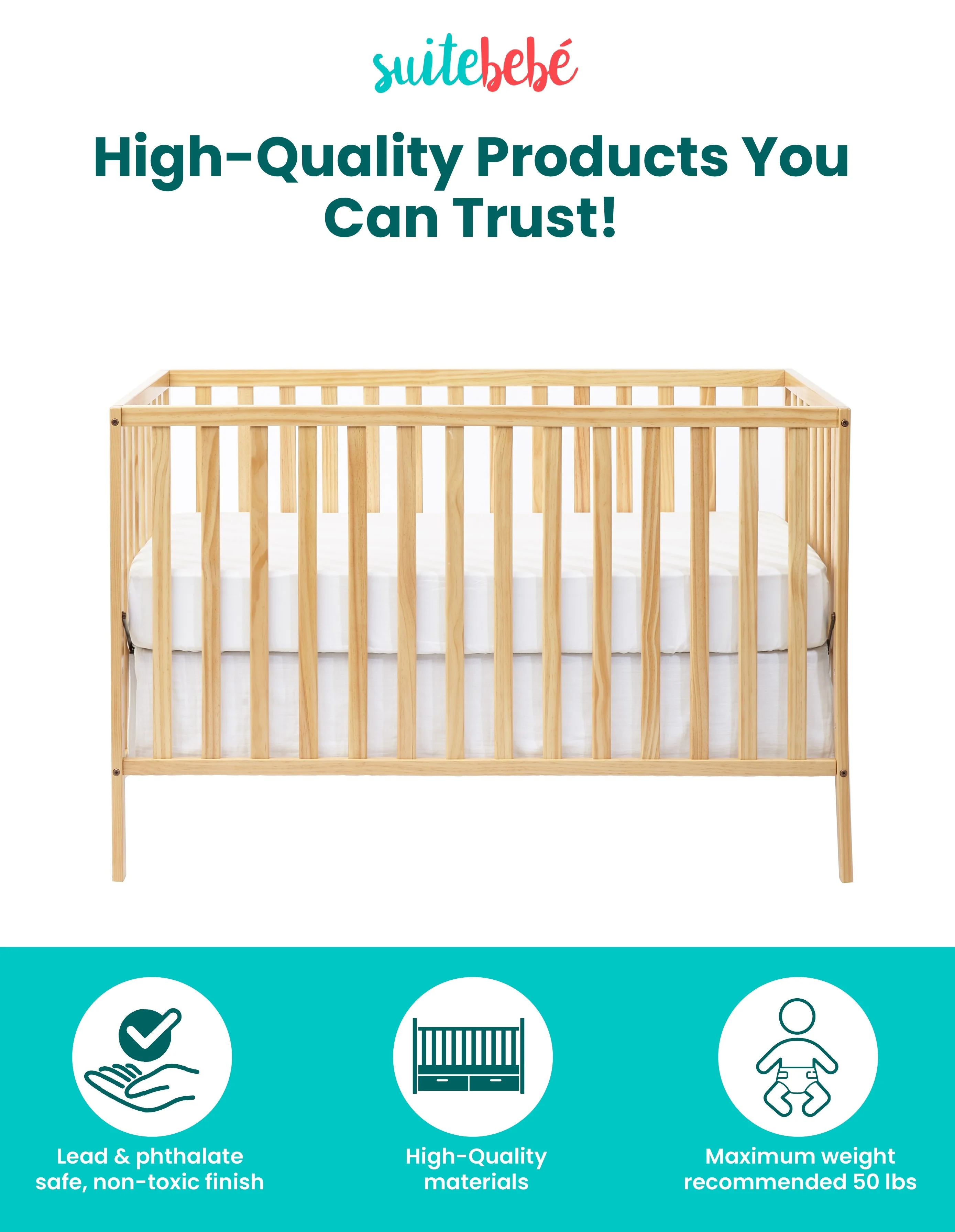 Suite Bebe  Palmer Island Crib, Natural