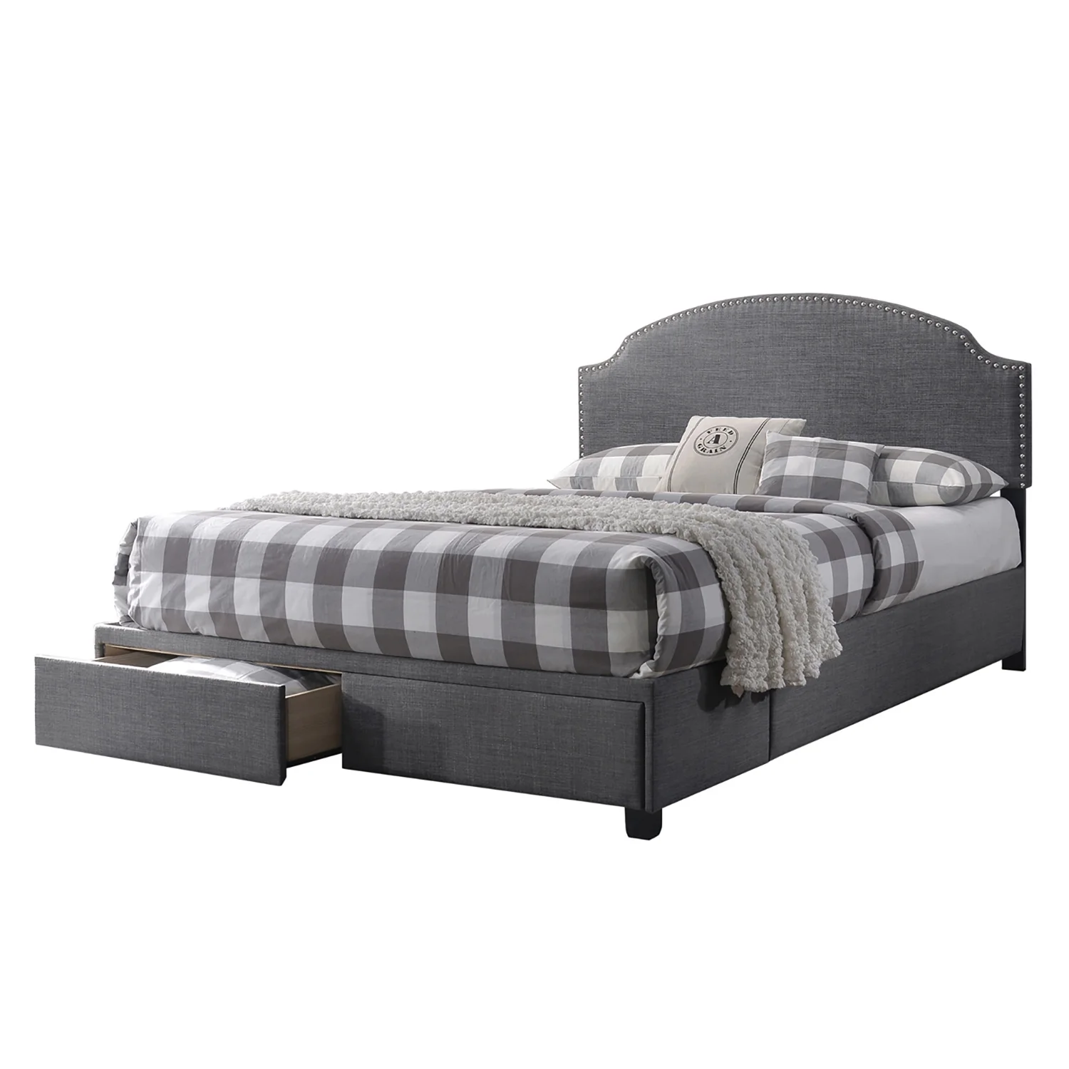 Niland Full 2-drawer Upholstered Storage Bed Charcoal