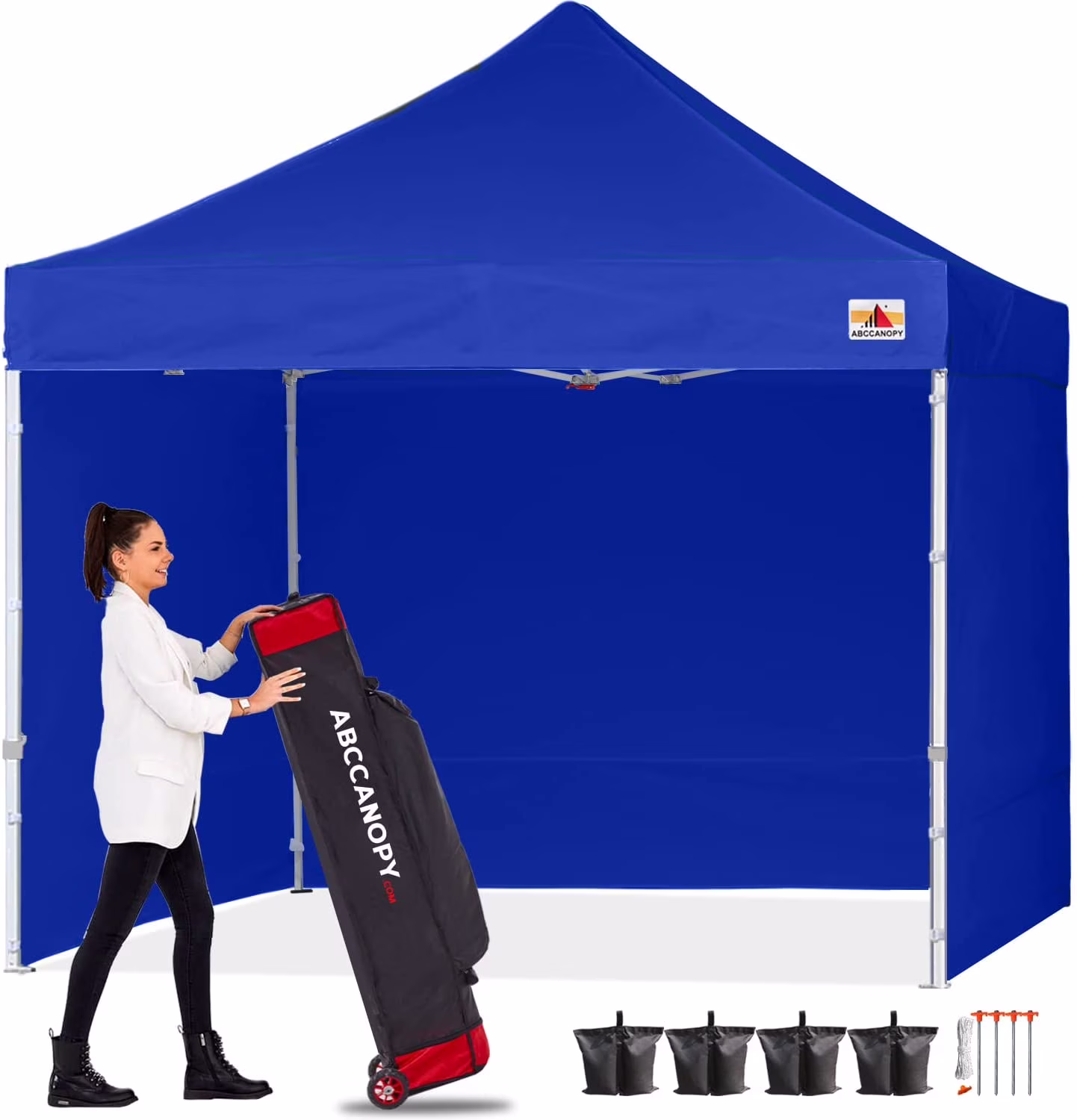 ABCCANOPY Ez Pop Up Canopy Tent with Sidewalls 10x10 Commercial -Series, Royal Blue 10X10 royal blue