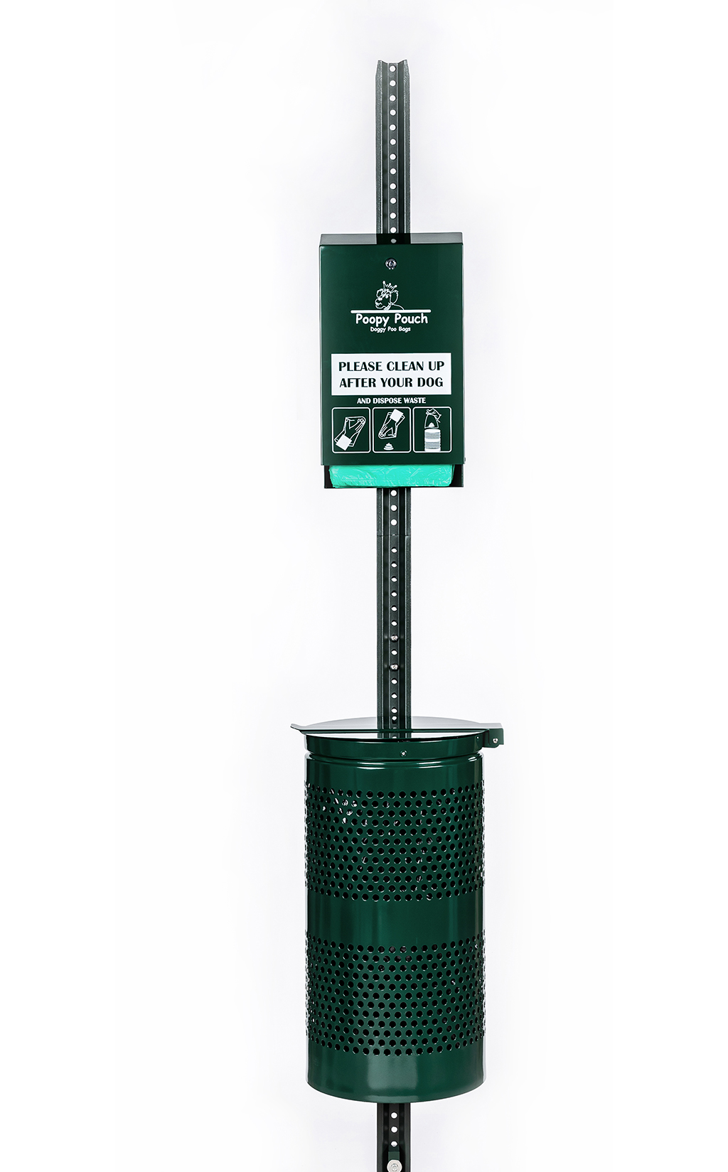 Imperial Outdoor Dog Waste Station Complete Kit - Includes Hardware, Bag Dispenser, Trash Receptacle and Sign
