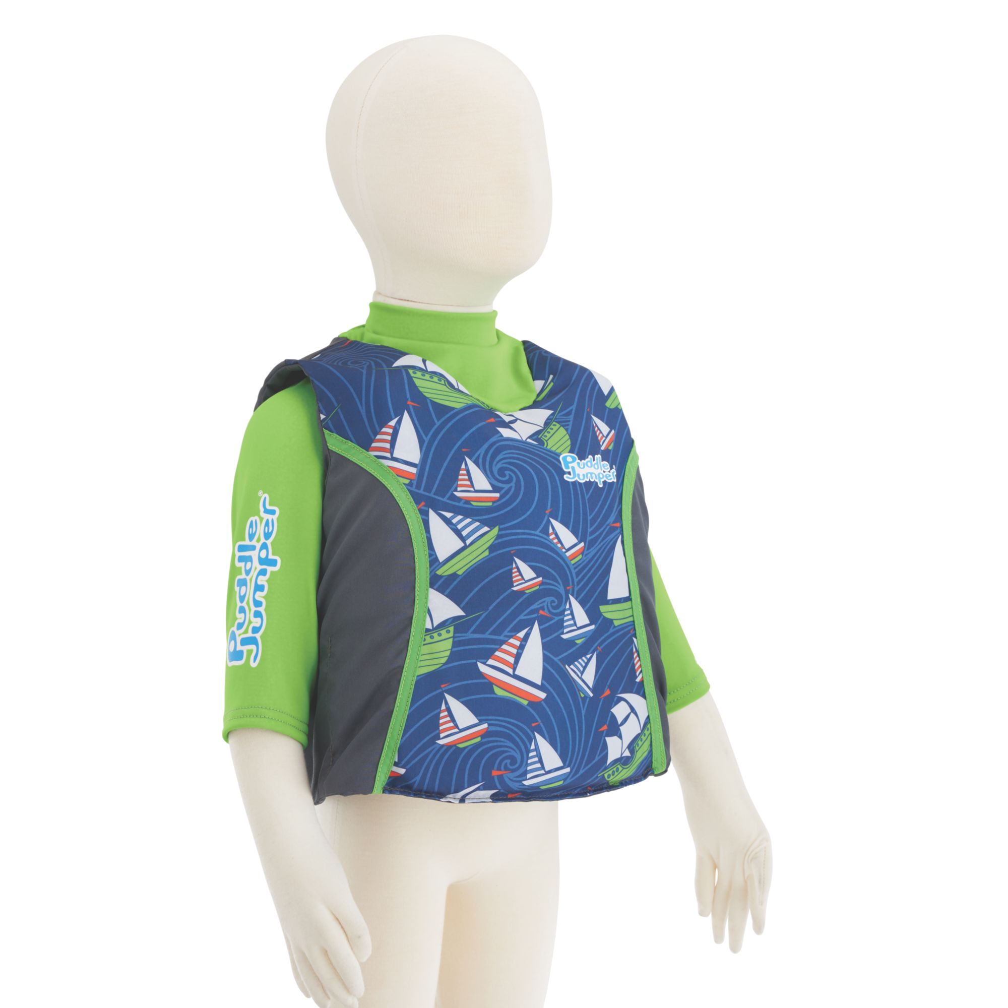 Puddle Jumper® Kids 2-in-1 Life Jacket and Rash Guard, Sailboats