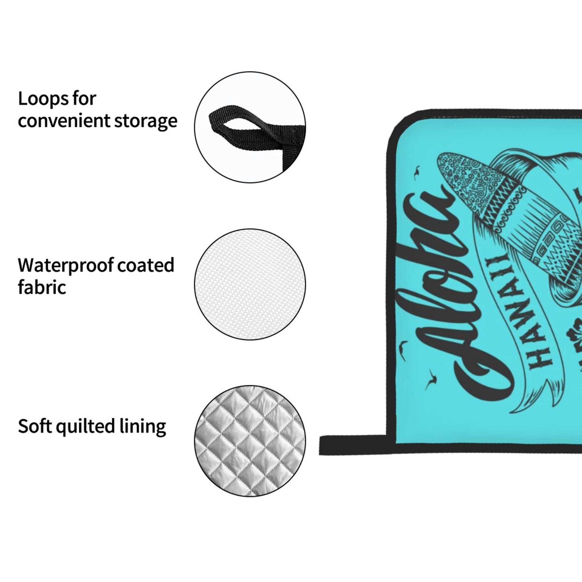 ZICANCN Oven Mitts and Pot Holders Sets,Sea Surf Art Aloha Baking Sets Kitchen Heat Resistant 4 Pieces