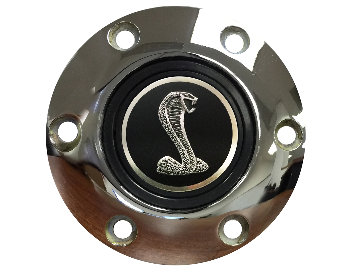 VSW 6-Bolt Chrome Horn Button with Tiffany Snake Emblem, STE1054CHR