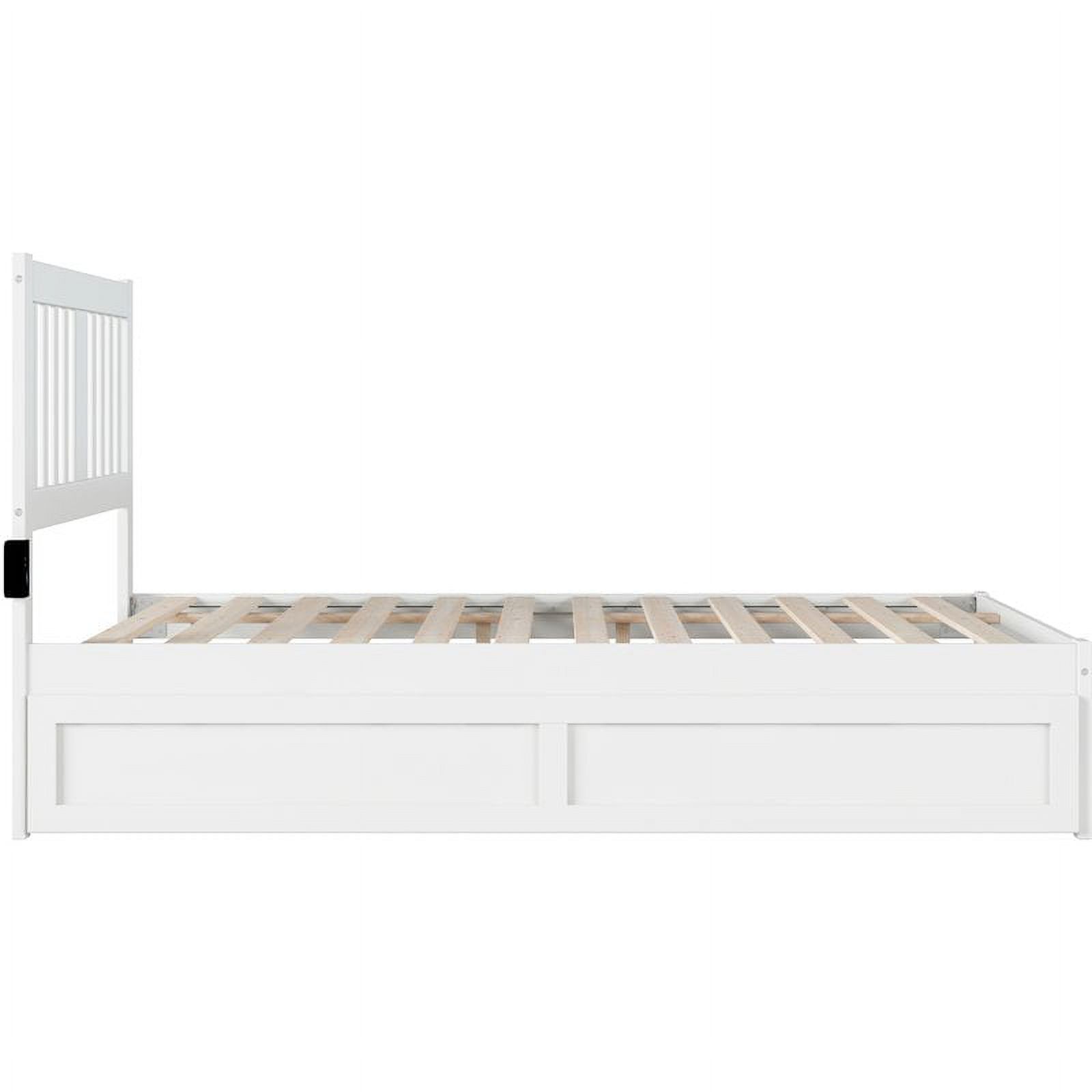 Pemberly Row Full Spindle Bed and Trundle with USB Charger in White