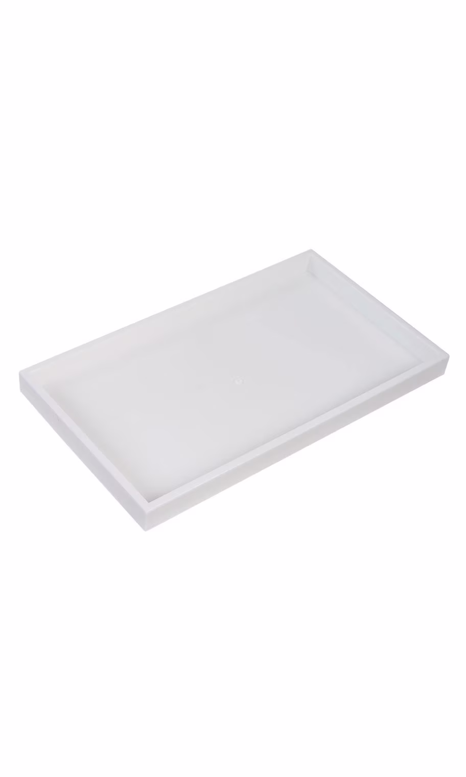 Large White Plastic Stackable Tray - 14 3/4