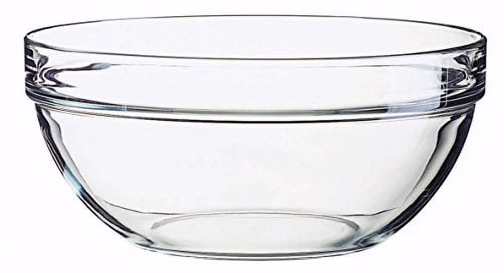Luminarc Stackable Bowls Set with White Lids, Stand, Clear
