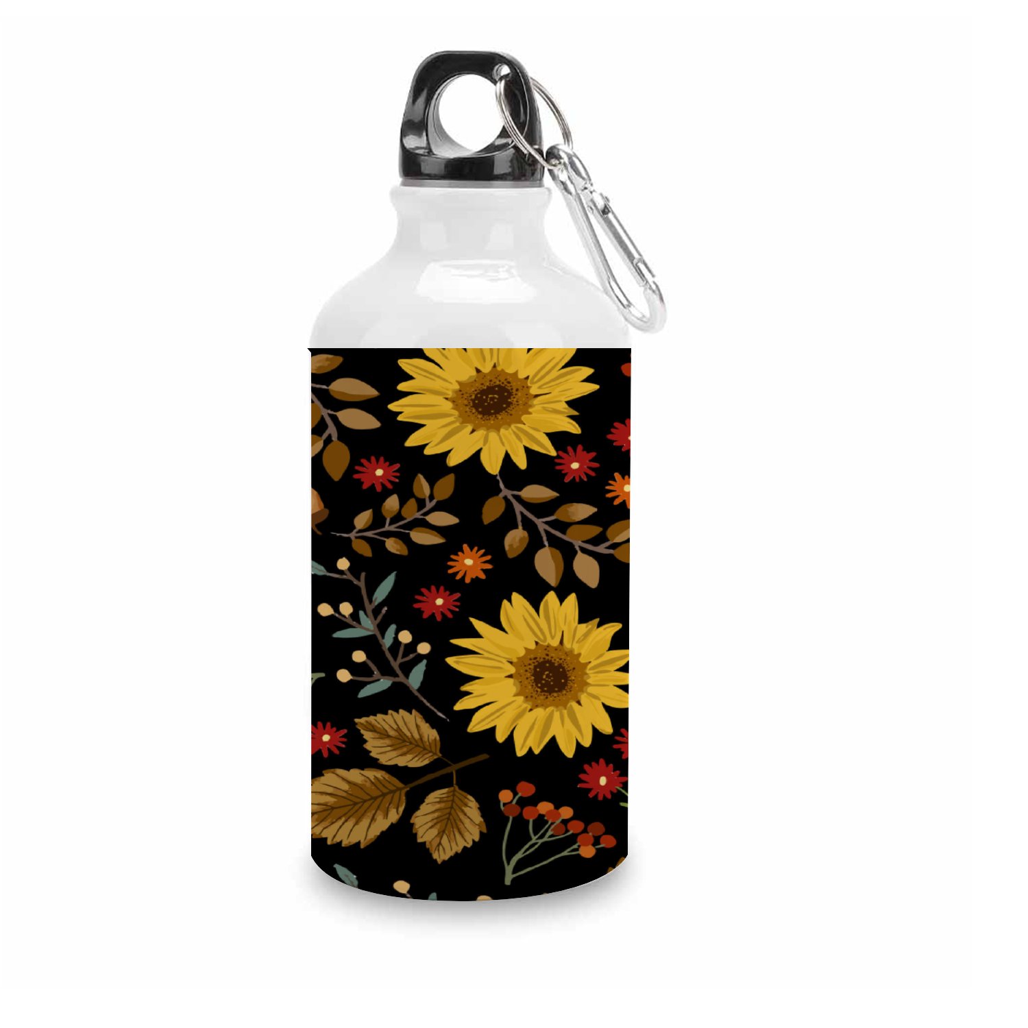 SKYSONIC 400ml Sport Aluminum Water Bottle,Autumn Sunflowers,Sport Multipack Leak Proof Easy Carry Travel Bottle with Twist Cap for Gym Hiking Camping Running Bike Outdoor