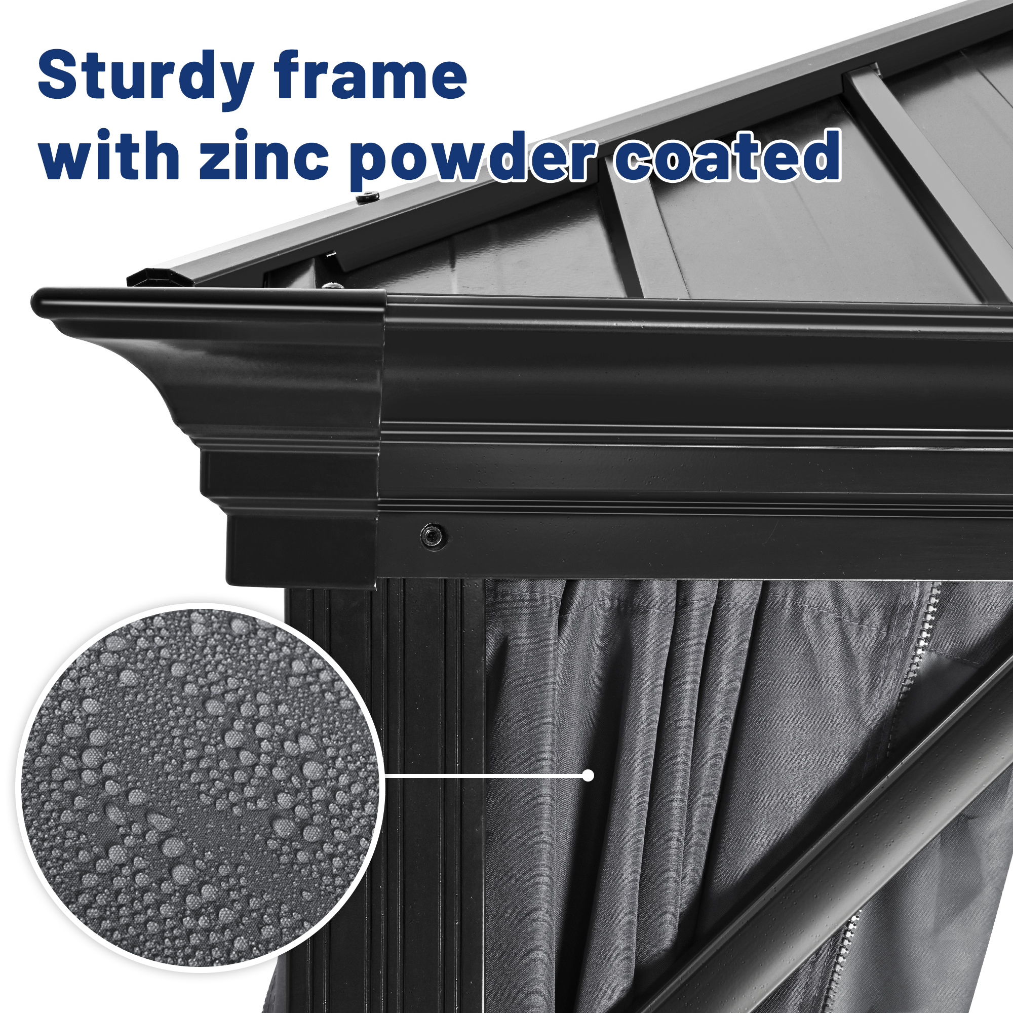 EGEIROS LIFE 12 Ft. W X 10 Ft. D Double Aluminum Hard Roof Patio Gazebo With Mosquito Net (Gray)