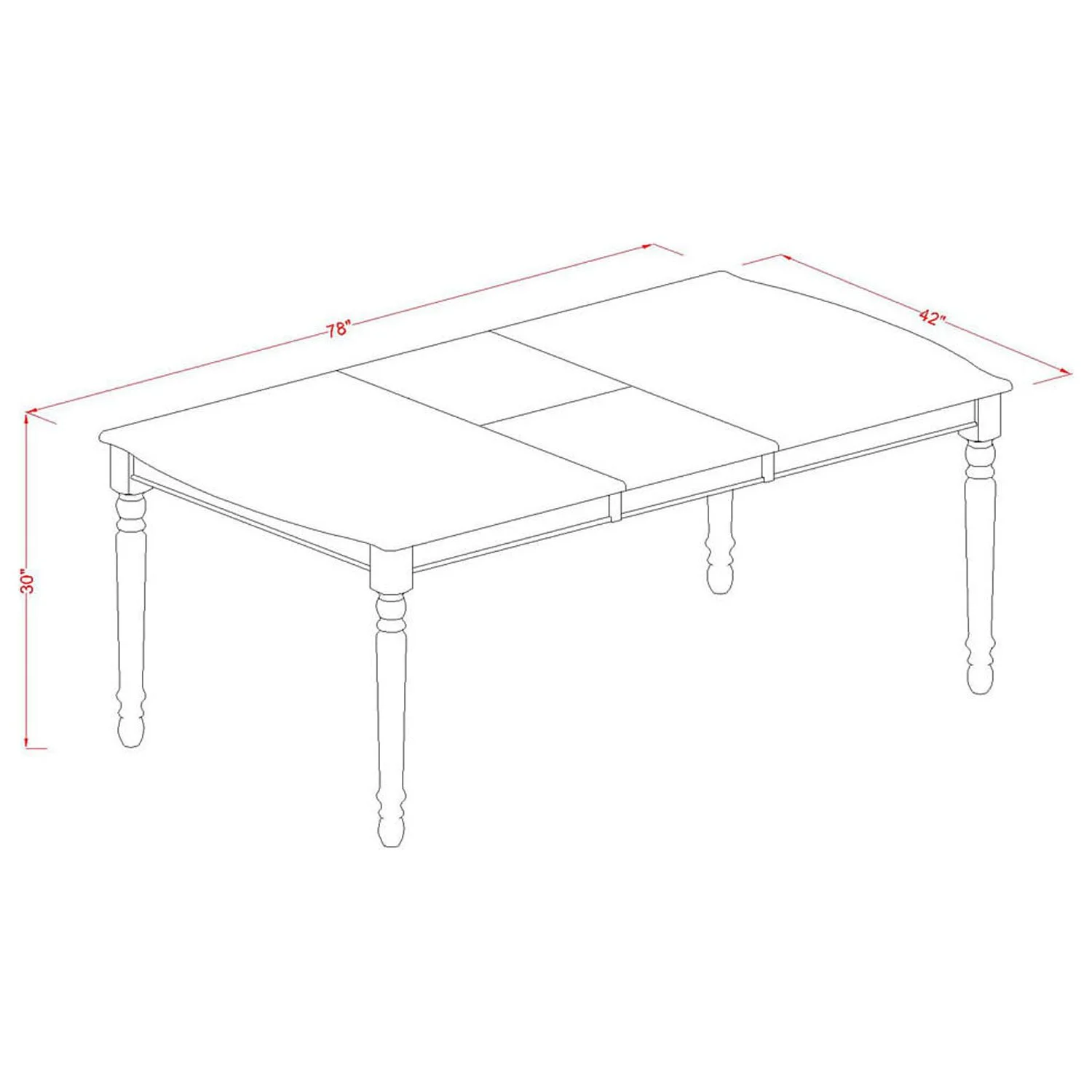East West Furniture Dover 7-piece Wood Chairs and Dining Table in Mahogany