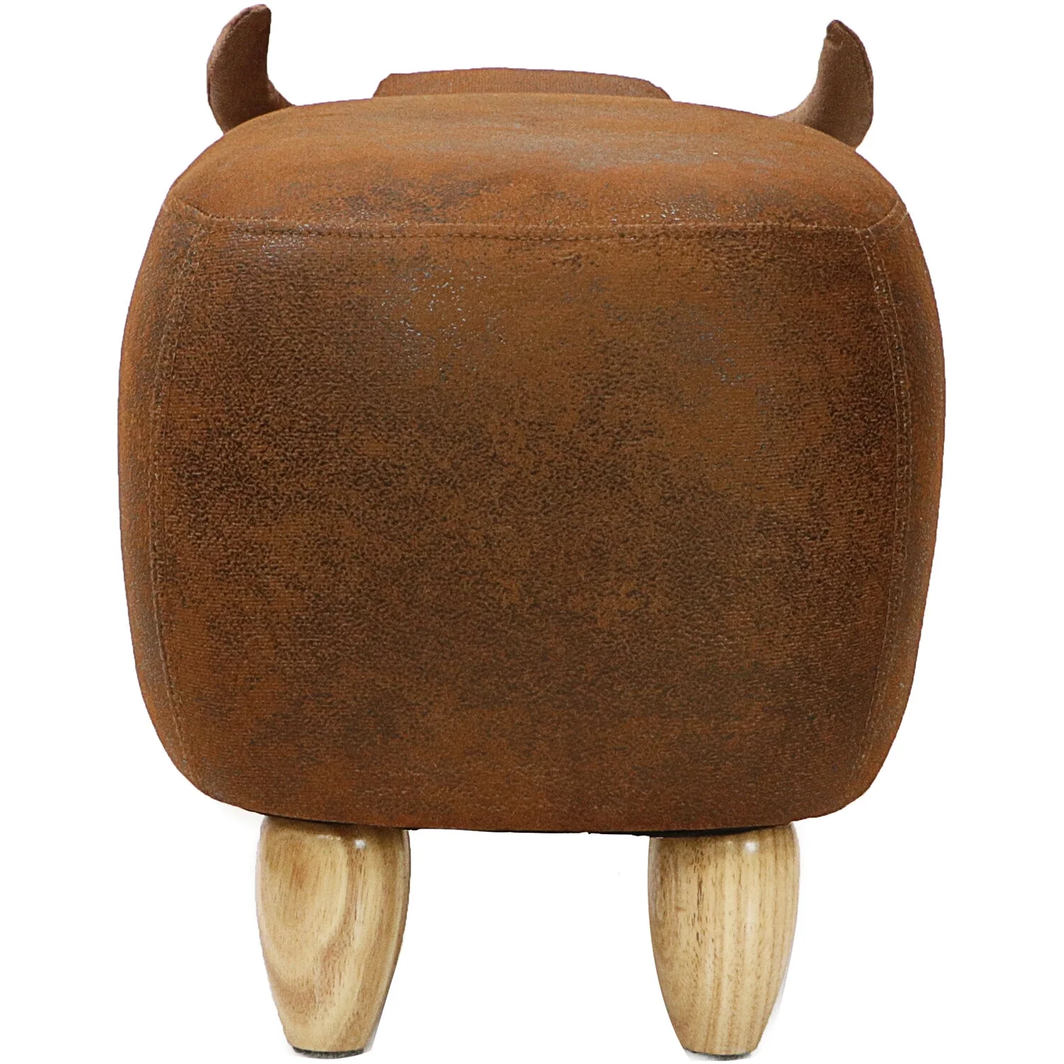 Critter Sitters 14-in. Seat Height Faux-Leather Brown Cow Animal Shape Ottoman