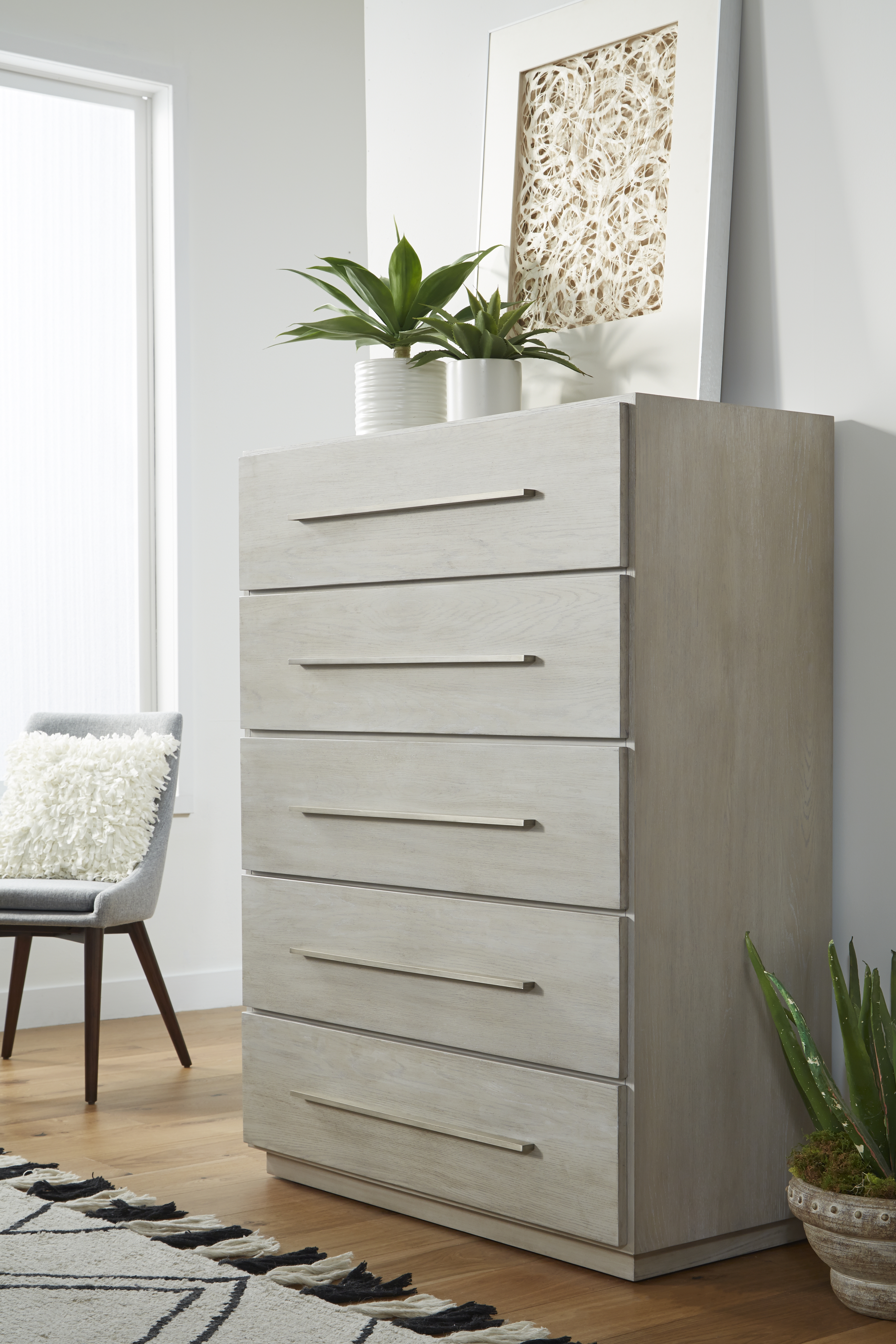 Modus Destination 5 Drawer Chest in Cotton Gray