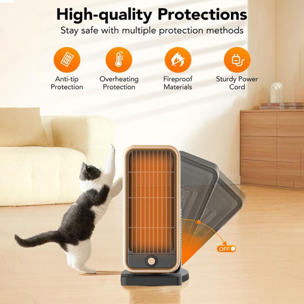 500W Fast Heating Electric Fan Heater Quiet Home Office Warmer Space Heater