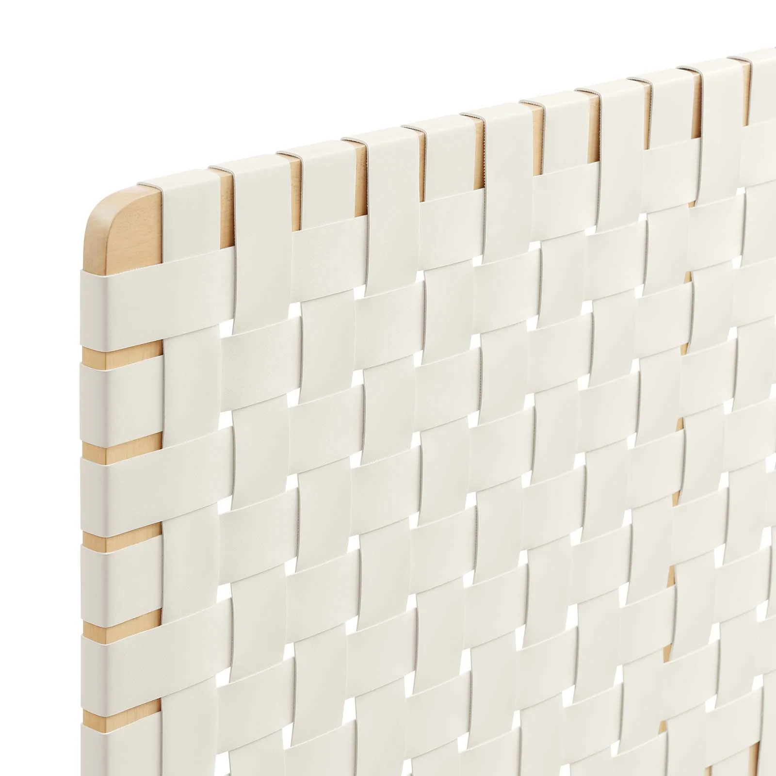 Modway Sparta Weave Queen Vegan Leather Headboard in Natural Beige