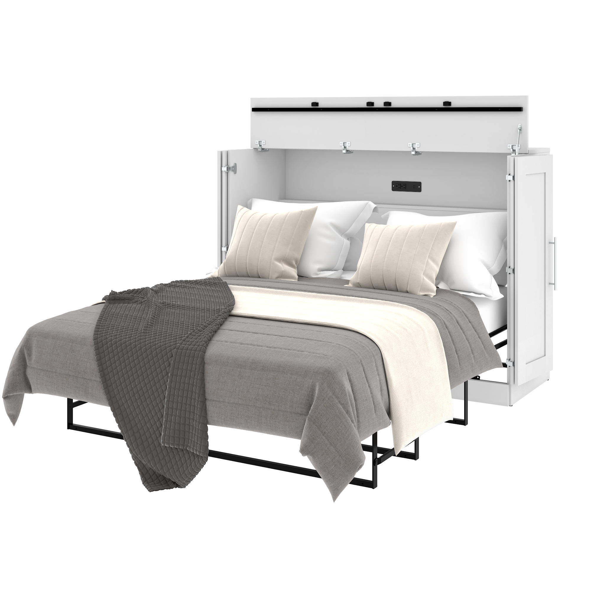 Bestar Pur Full Cabinet Bed with Mattress in White