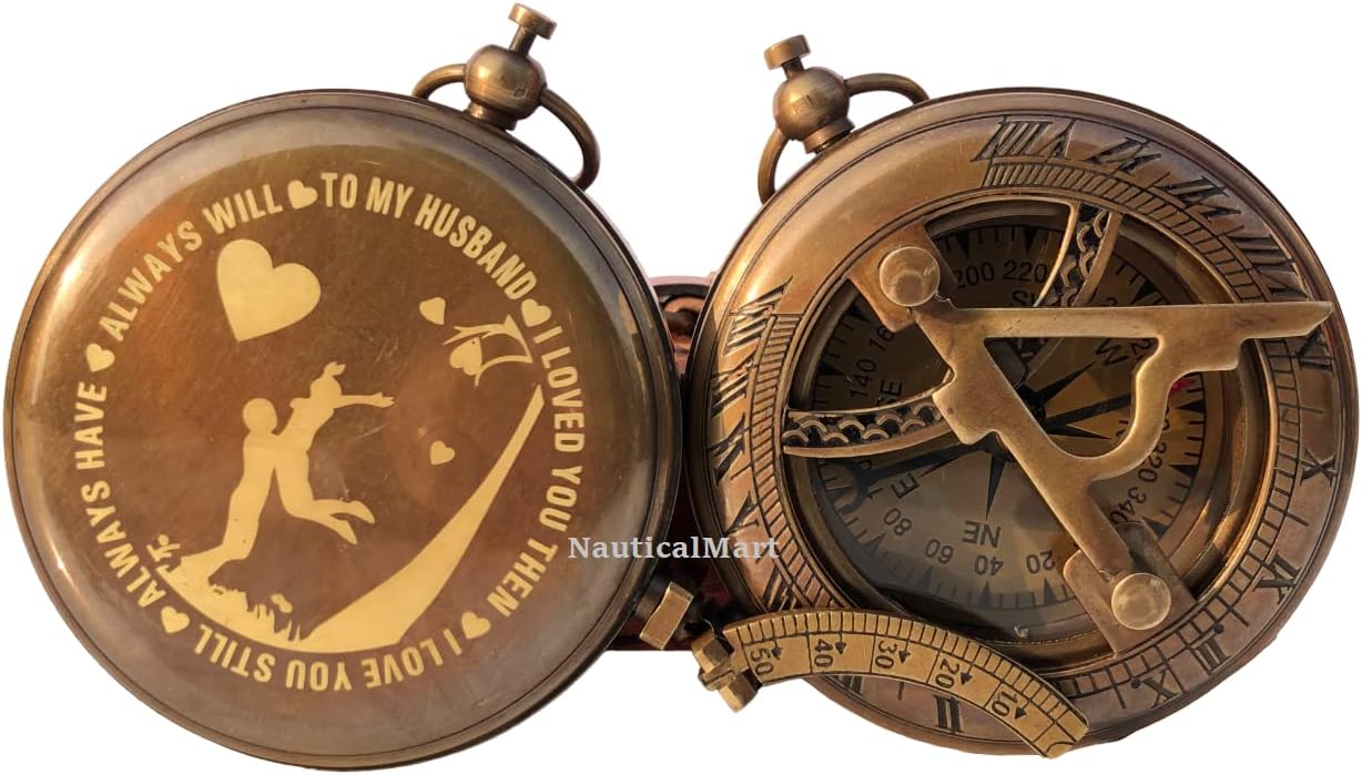 Personalized Compass, Gift for Husband, Son, to My Man, to My Fiancé, Dad, Boyfriend, for Customized Working Compass (to My Husband)