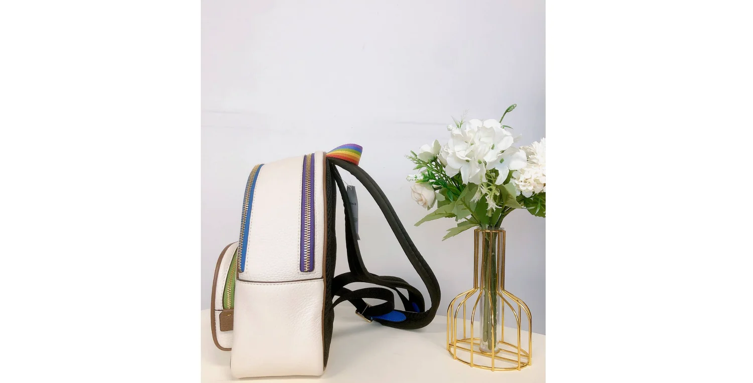Coach (CA624) Mini Court Signature Rainbow Logo Chalk Multi Shoulder Backpack