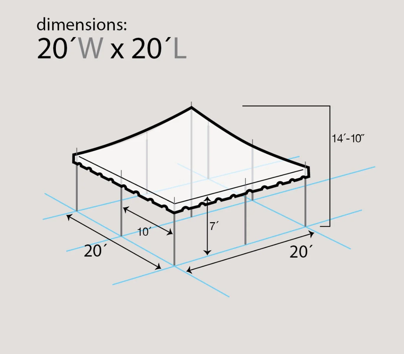 TentandTable Premium Outdoor Event Party Canopy Pole Tent with Sidewalls, Red,  20 ft x 20 ft